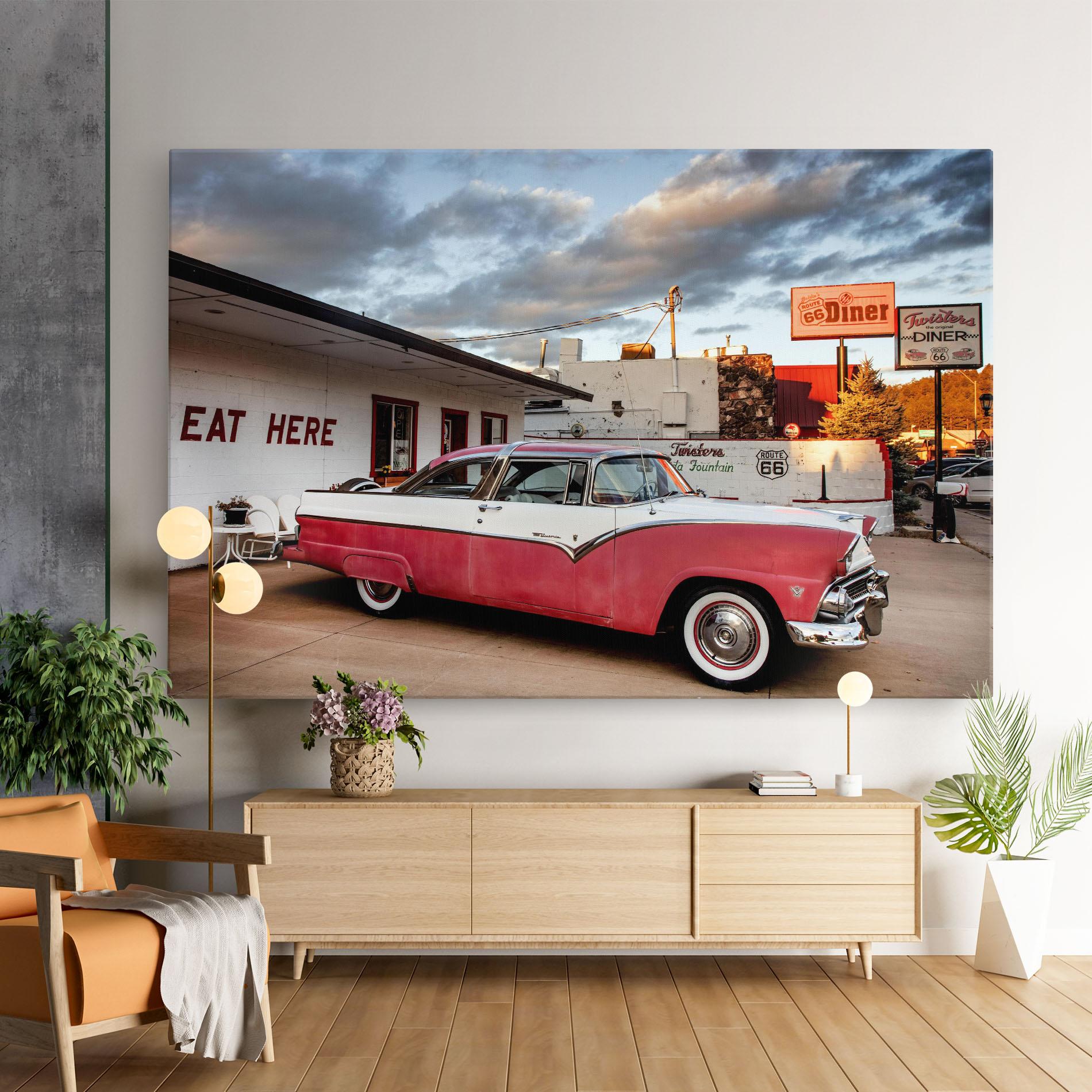Leinwandbild Cloud Old Car mockup 9