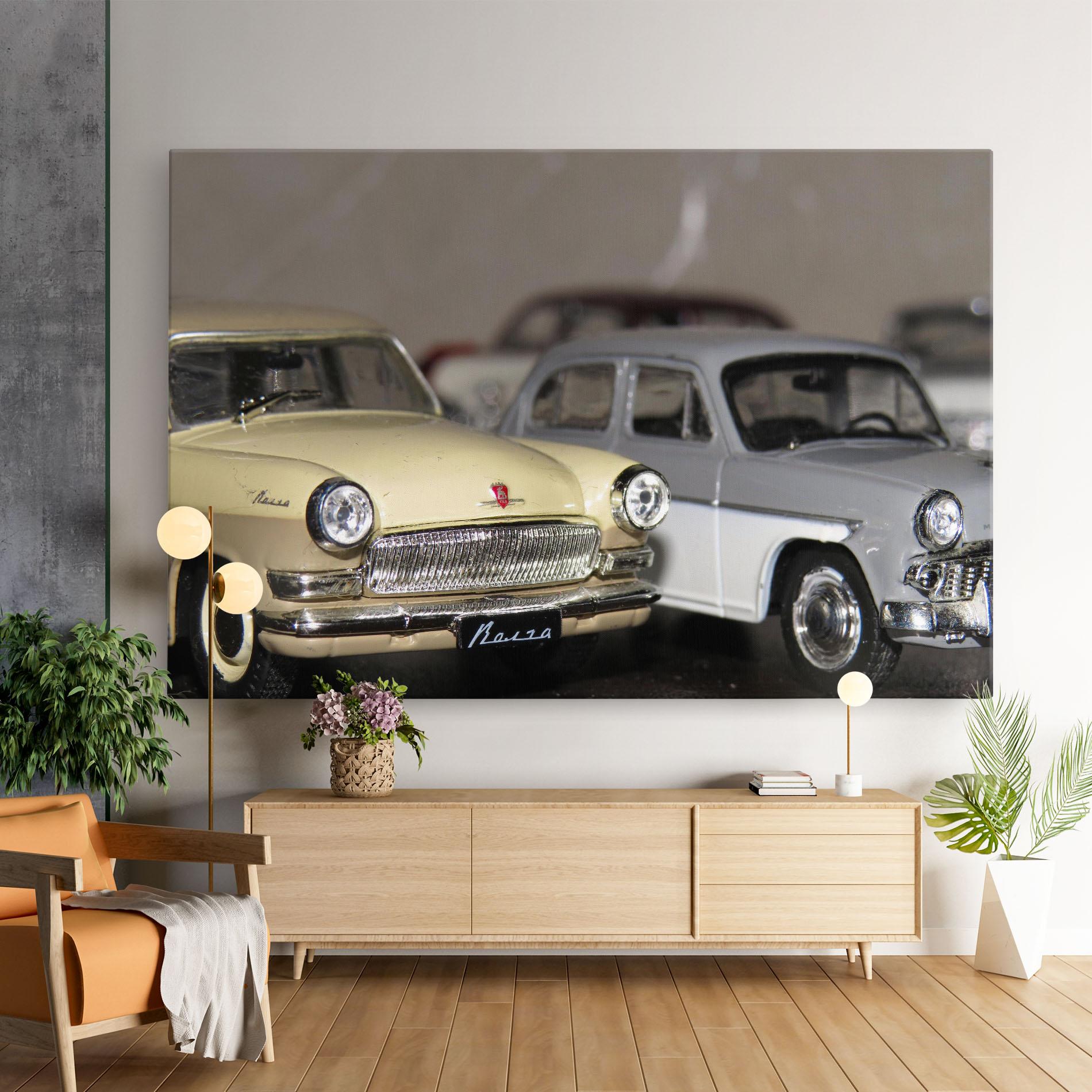 Leinwandbild Cream Grey Car mockup 9