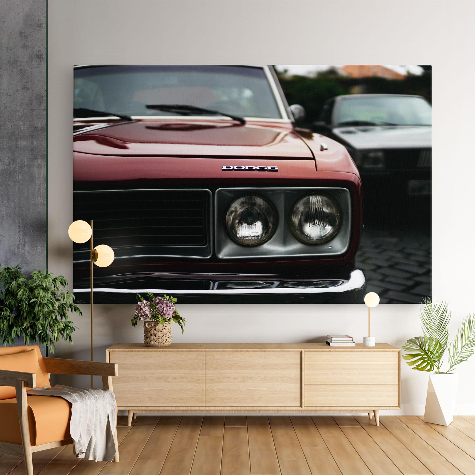 Leinwandbild Dark Vintage Red mockup 9