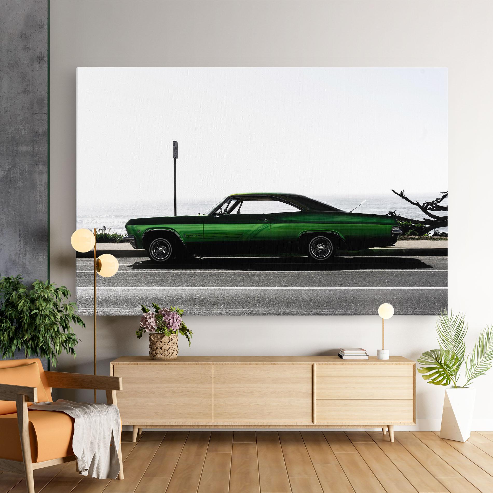 Leinwandbild Nice Green Car mockup 9
