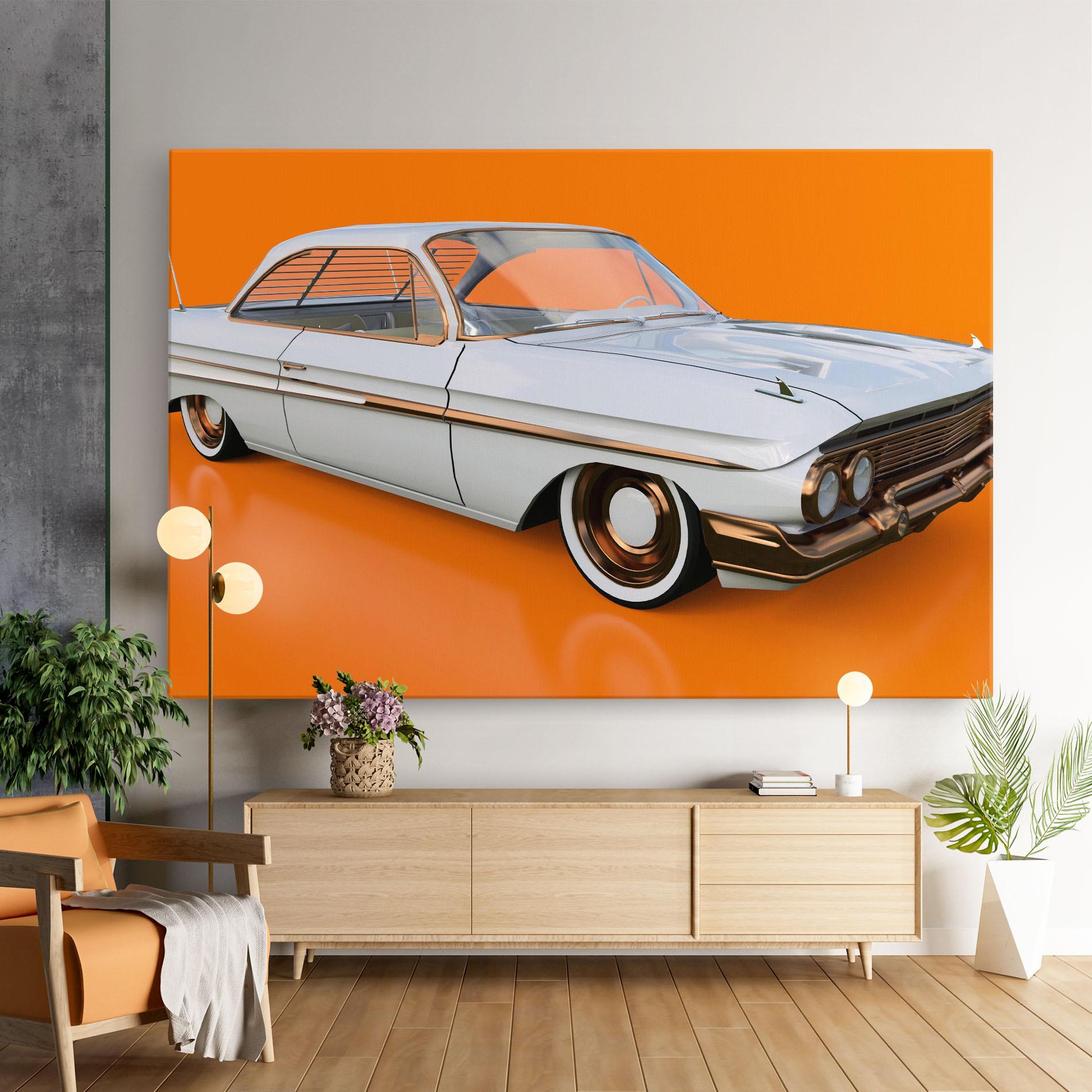 Leinwandbild Old American Car mockup 9