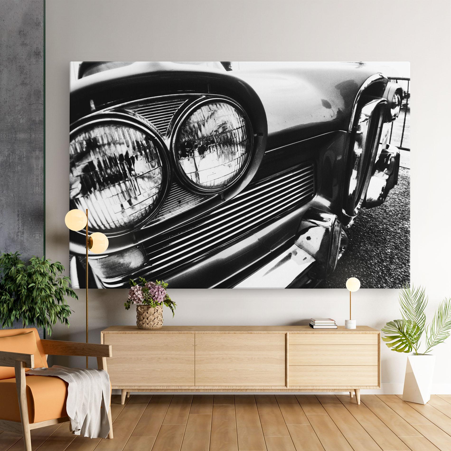 Leinwandbild Old Closeup Car mockup 9