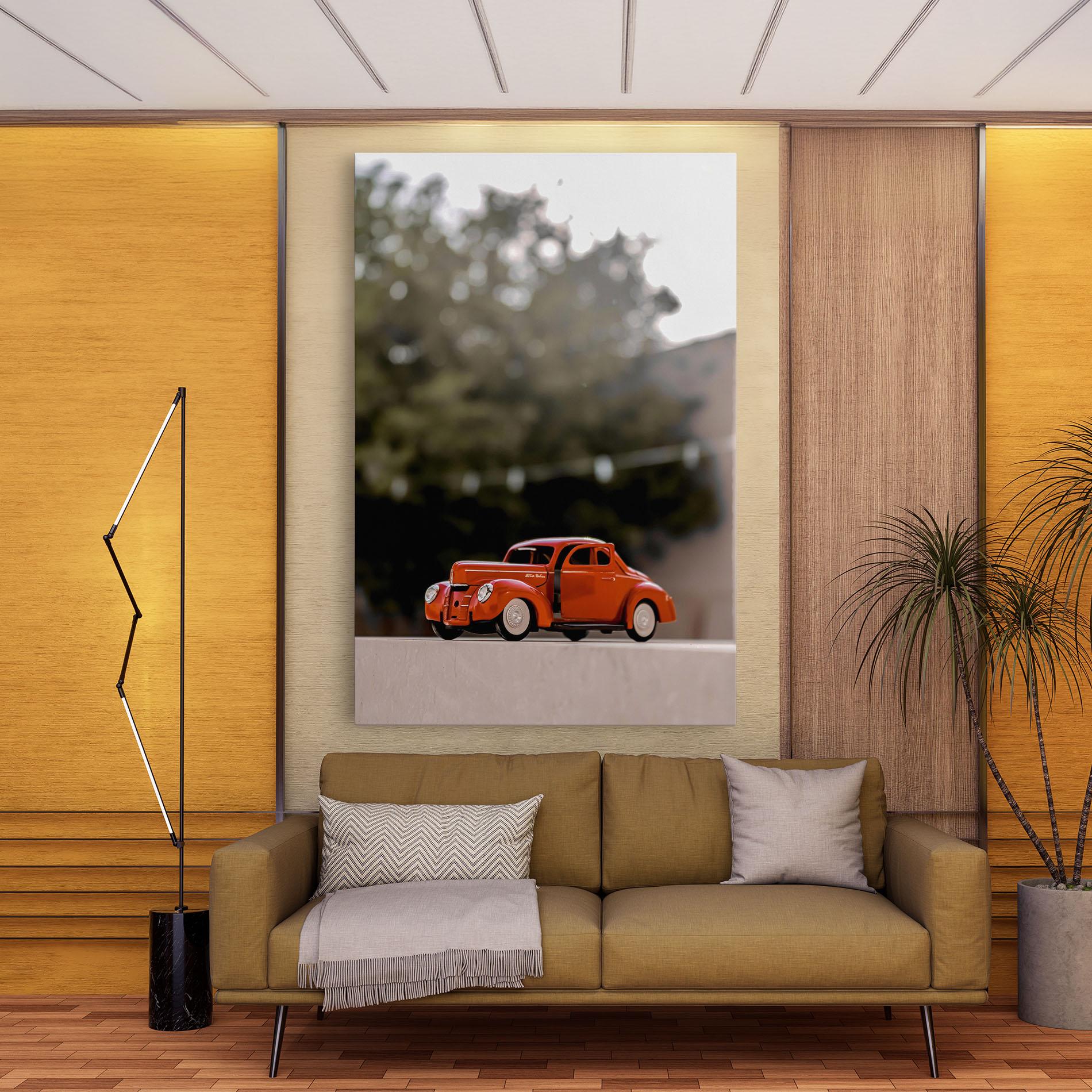 Leinwandbild Orange Toy Car mockup 9