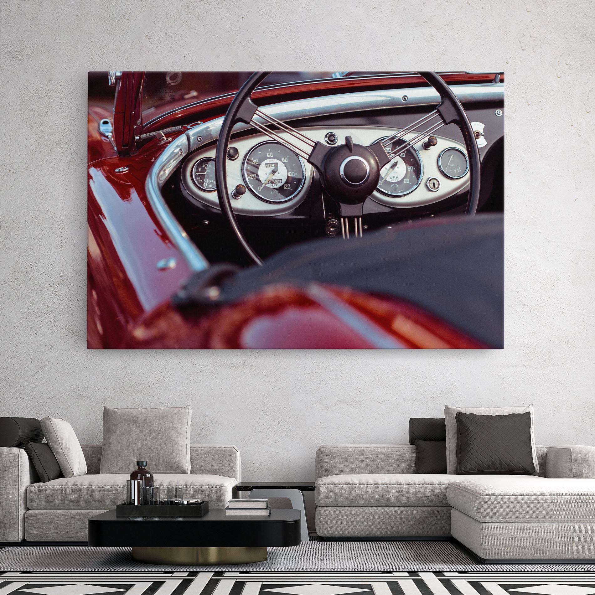 Leinwandbild Classic Red Car mockup 2