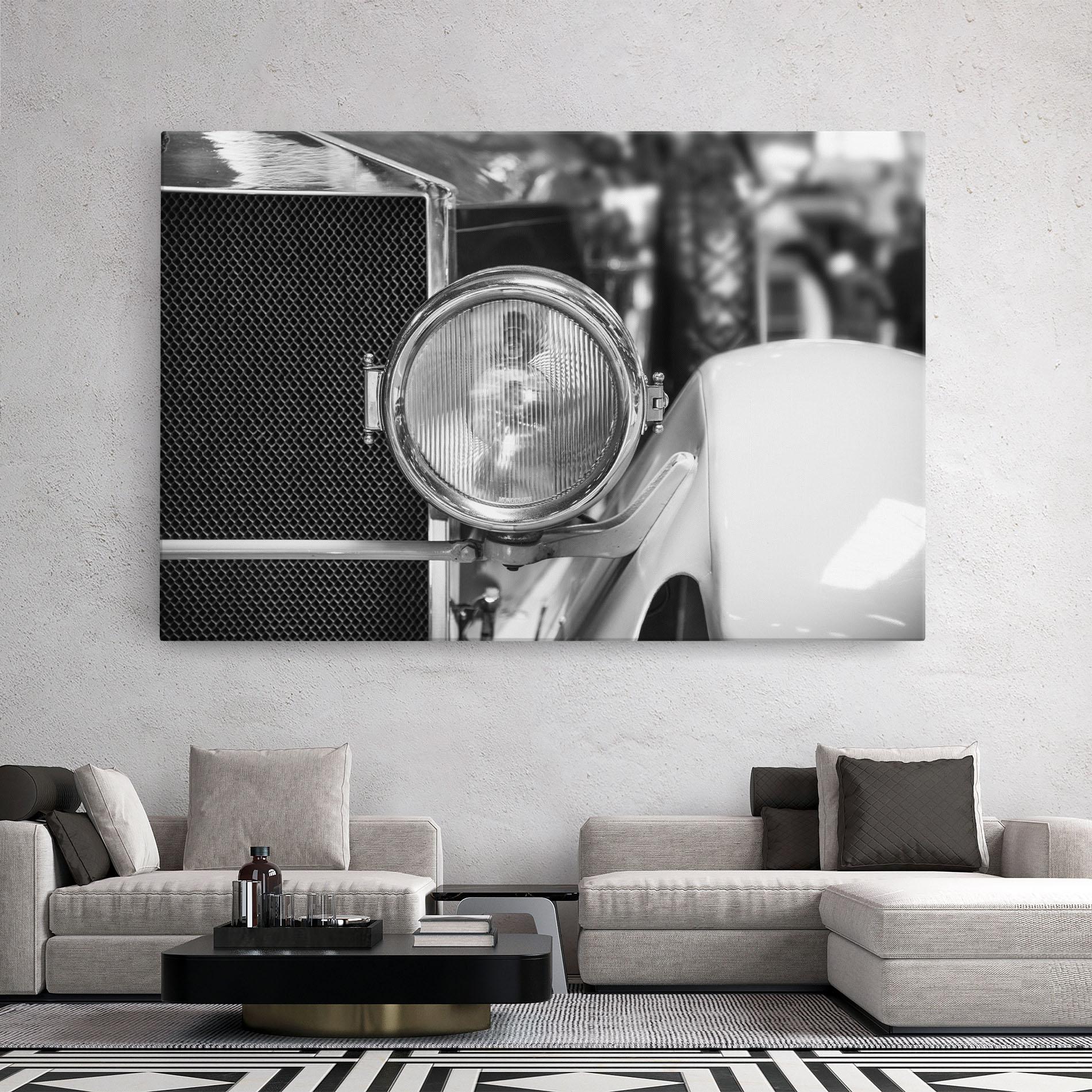 Leinwandbild Closeup Grey Car mockup 2