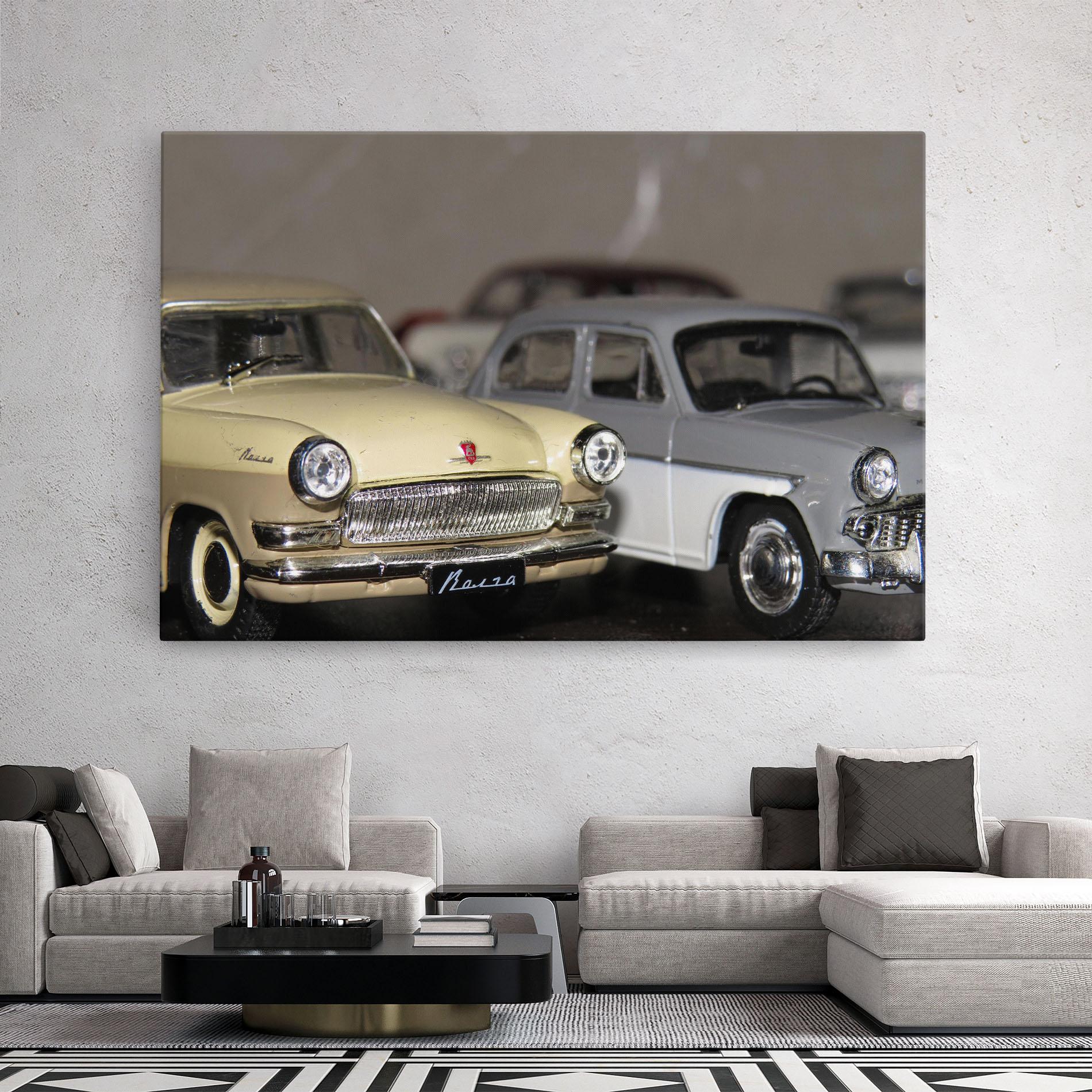 Leinwandbild Cream Grey Car mockup 2