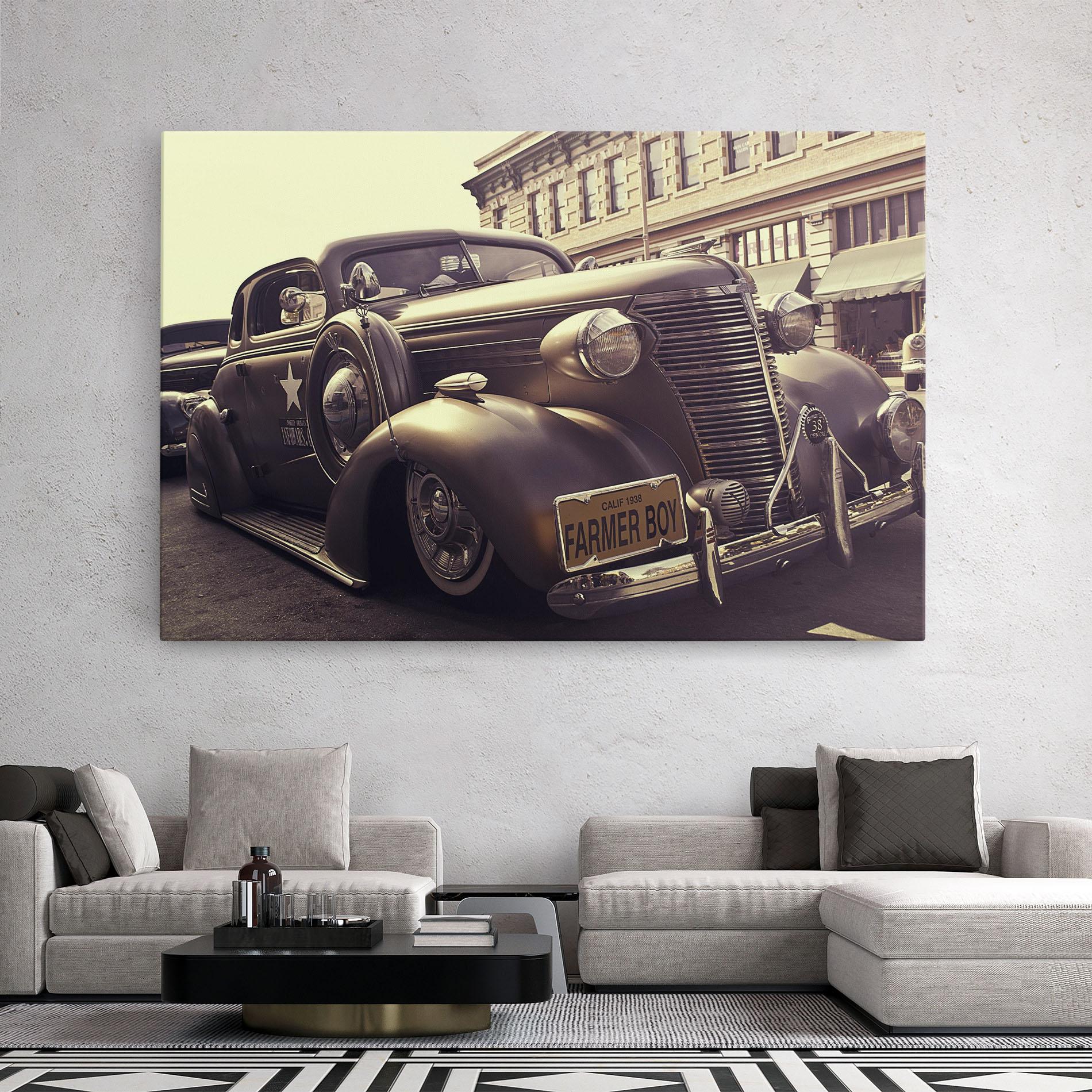 Leinwandbild Old Classic Car mockup 2