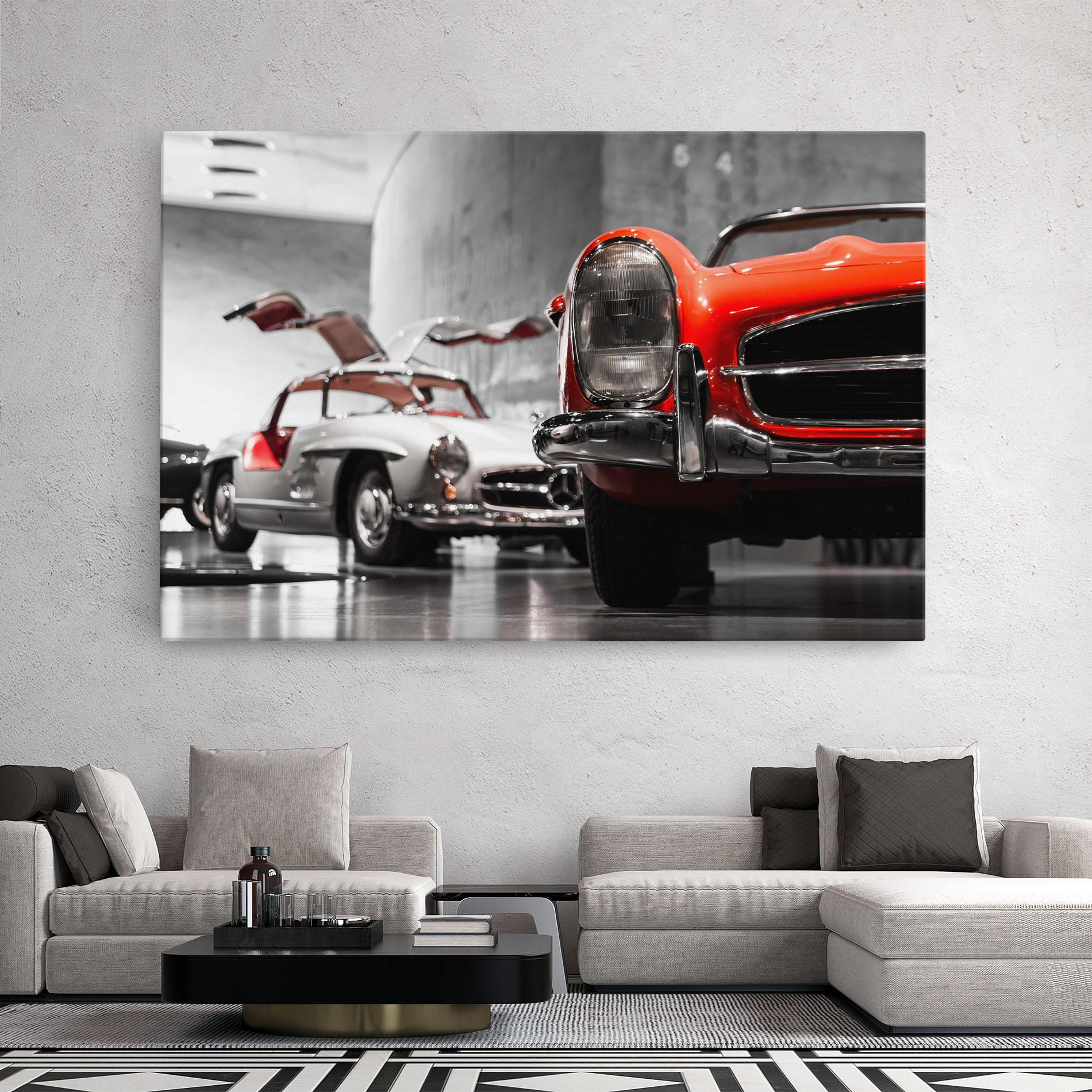 Leinwandbild Vintage Red White mockup 2