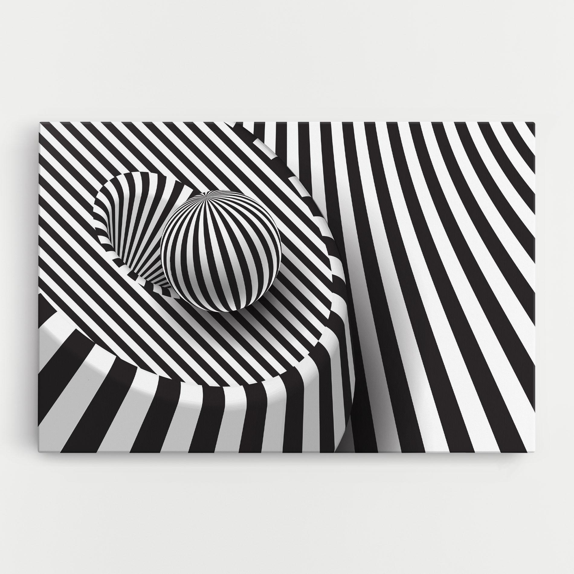 Leinwandbild 3d Ball Zebra mockup 0