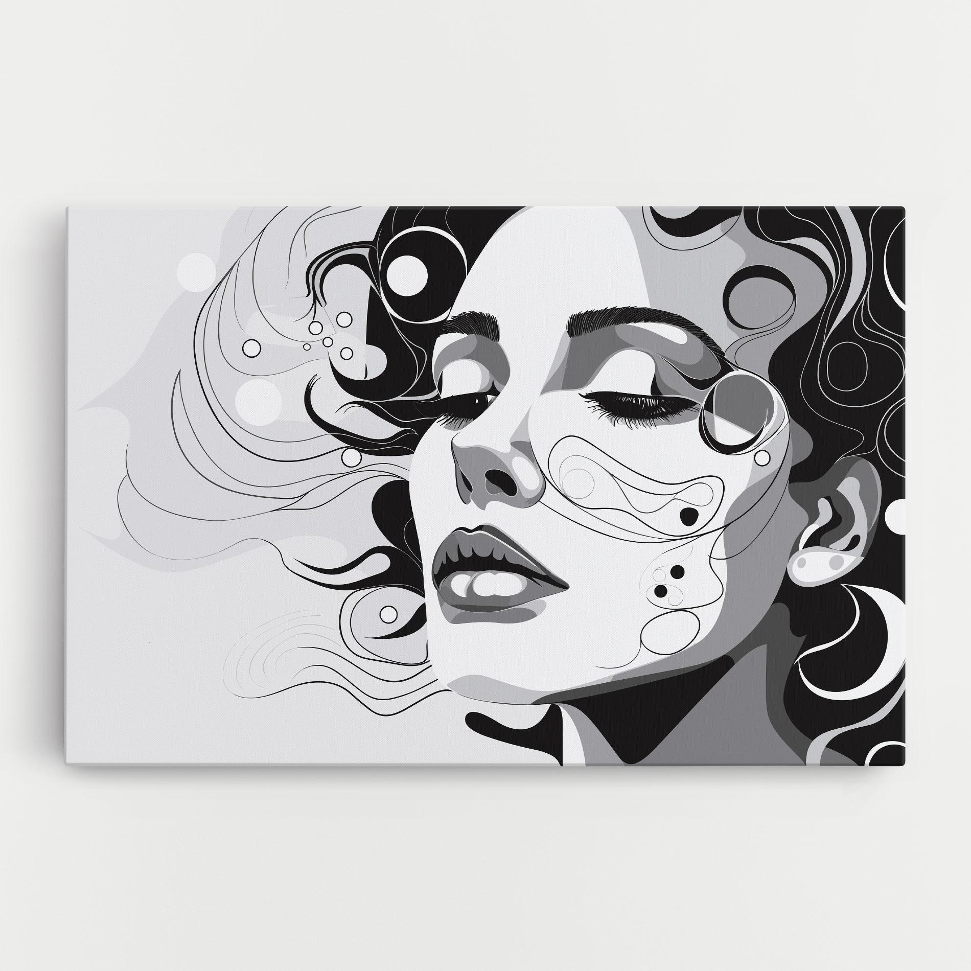 Leinwandbild Grey Face Woman mockup 0