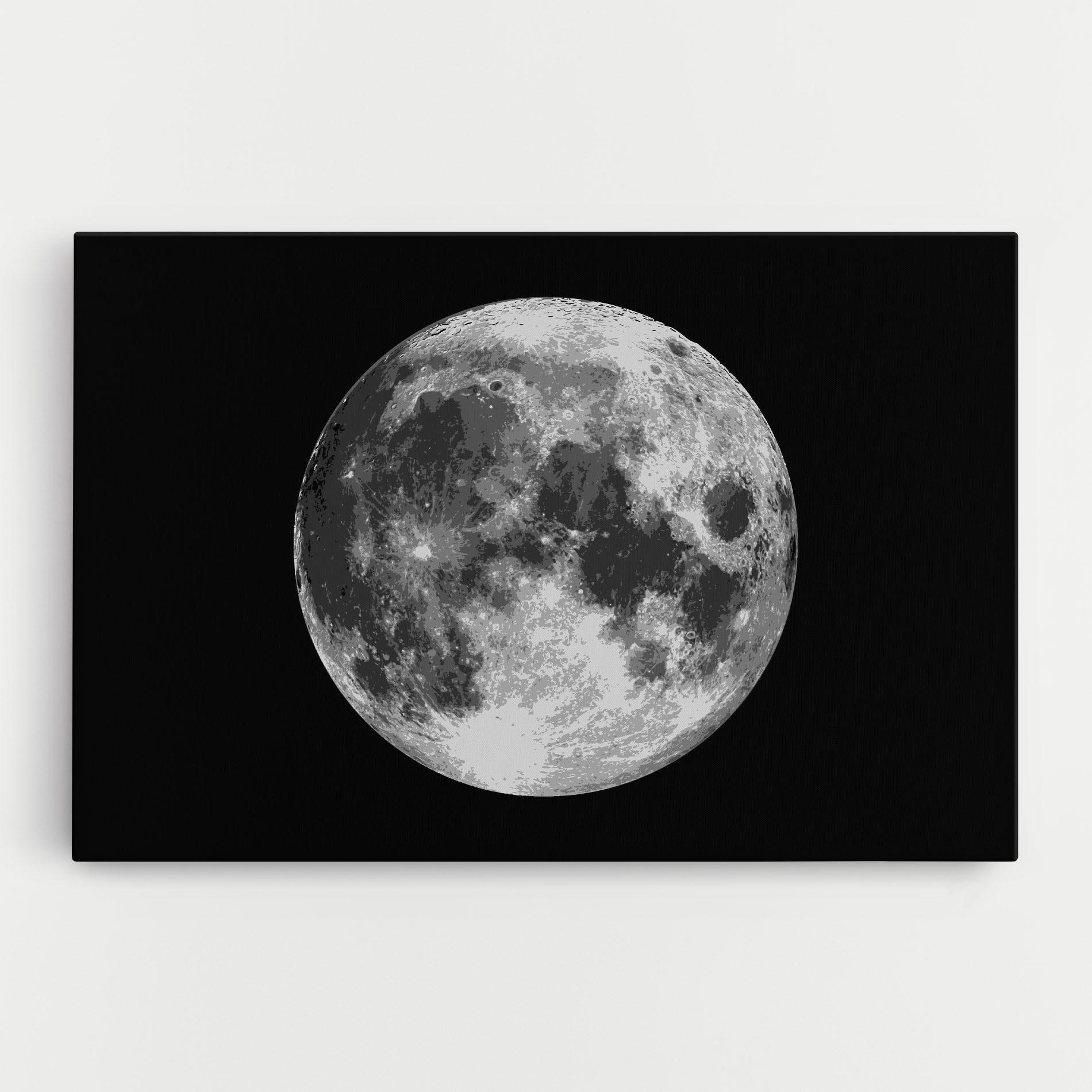 Leinwandbild Grey Shiny Moon mockup 0