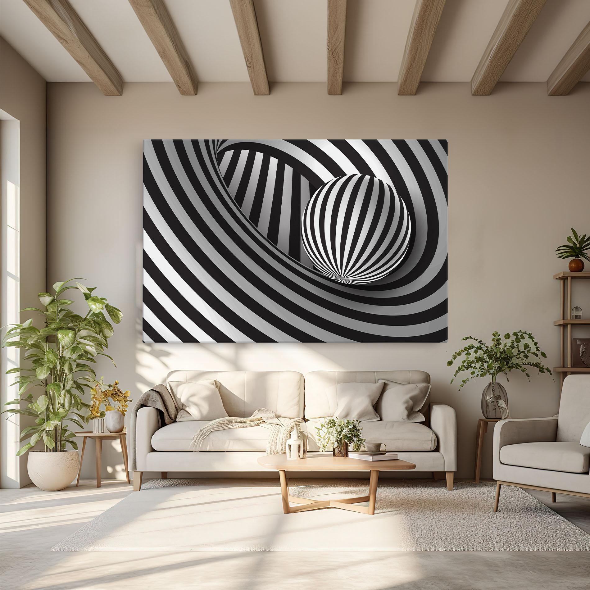 Leinwandbild 3d Zebra Ball mockup 6