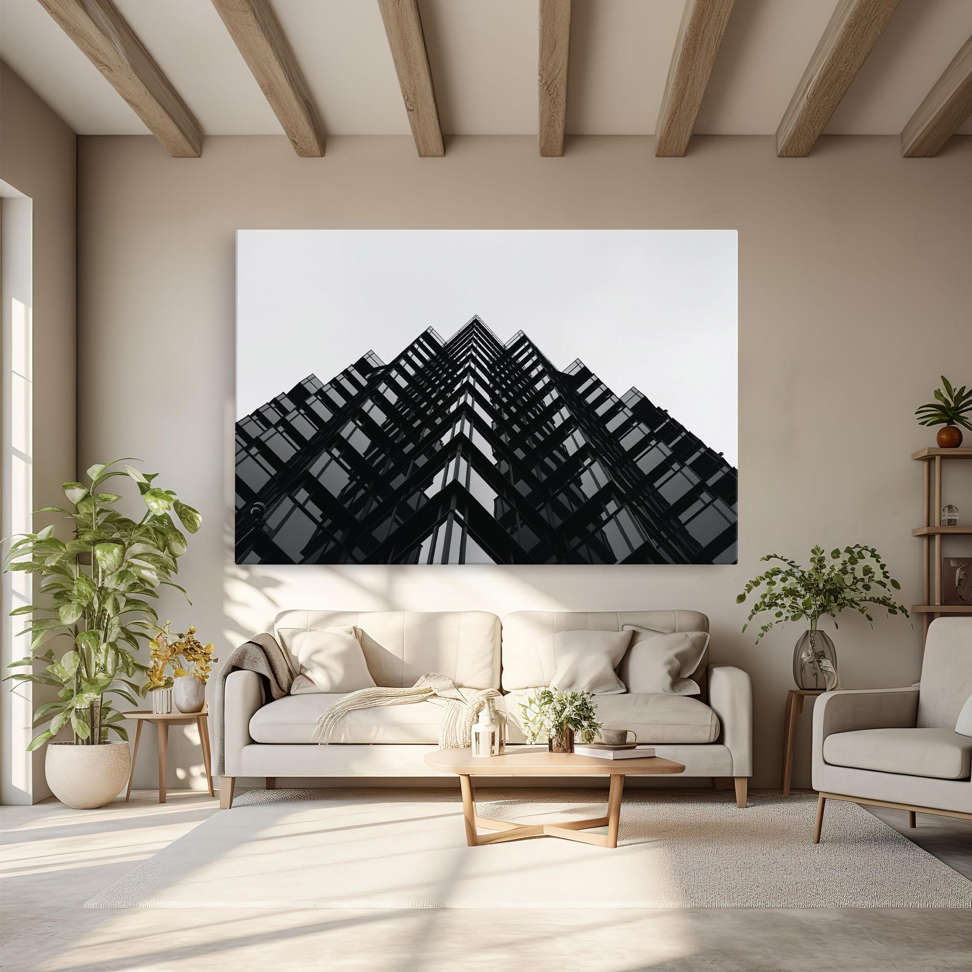Leinwandbild Black Building mockup 6