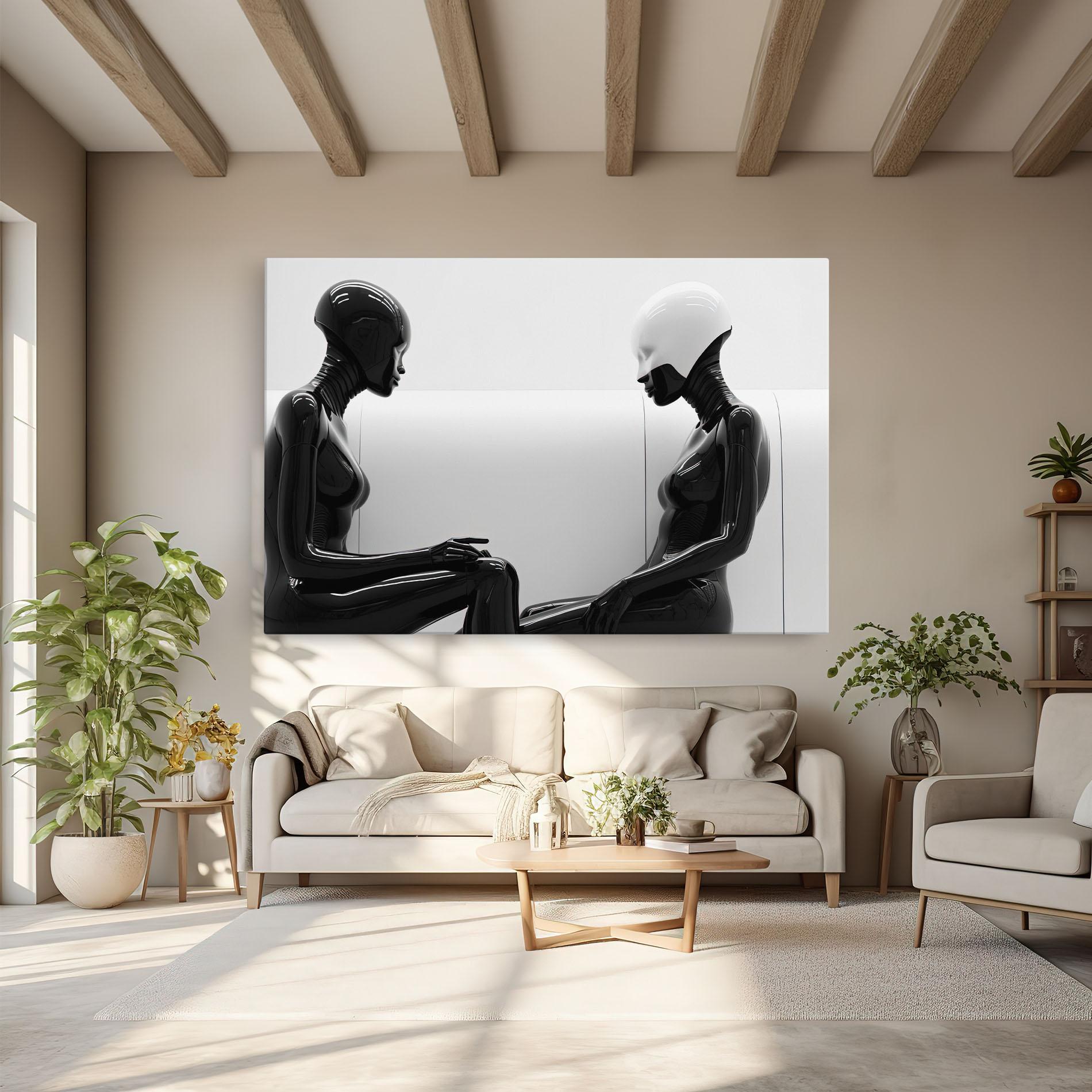 Leinwandbild Black Mannequin mockup 6