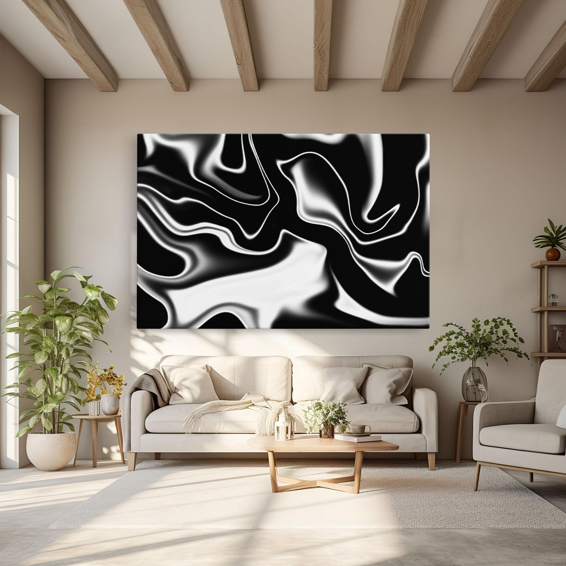 Leinwandbild Black Metalic Art mockup 6