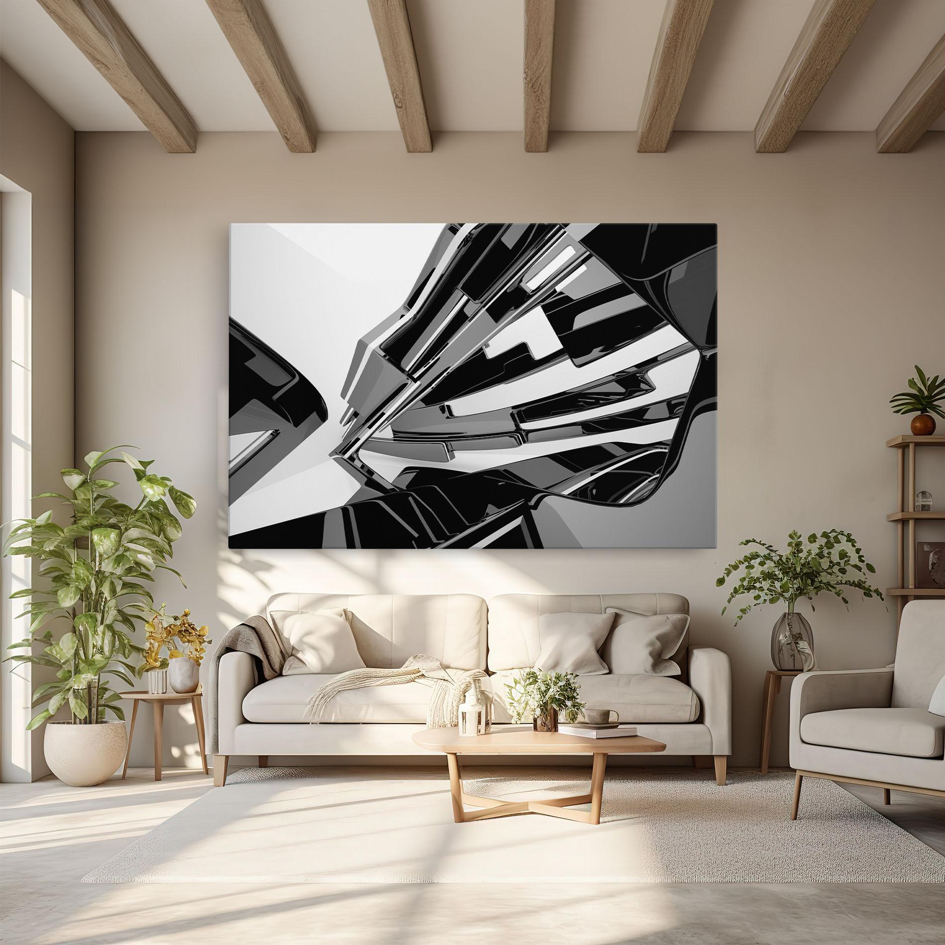 Leinwandbild Black Sculpture mockup 6