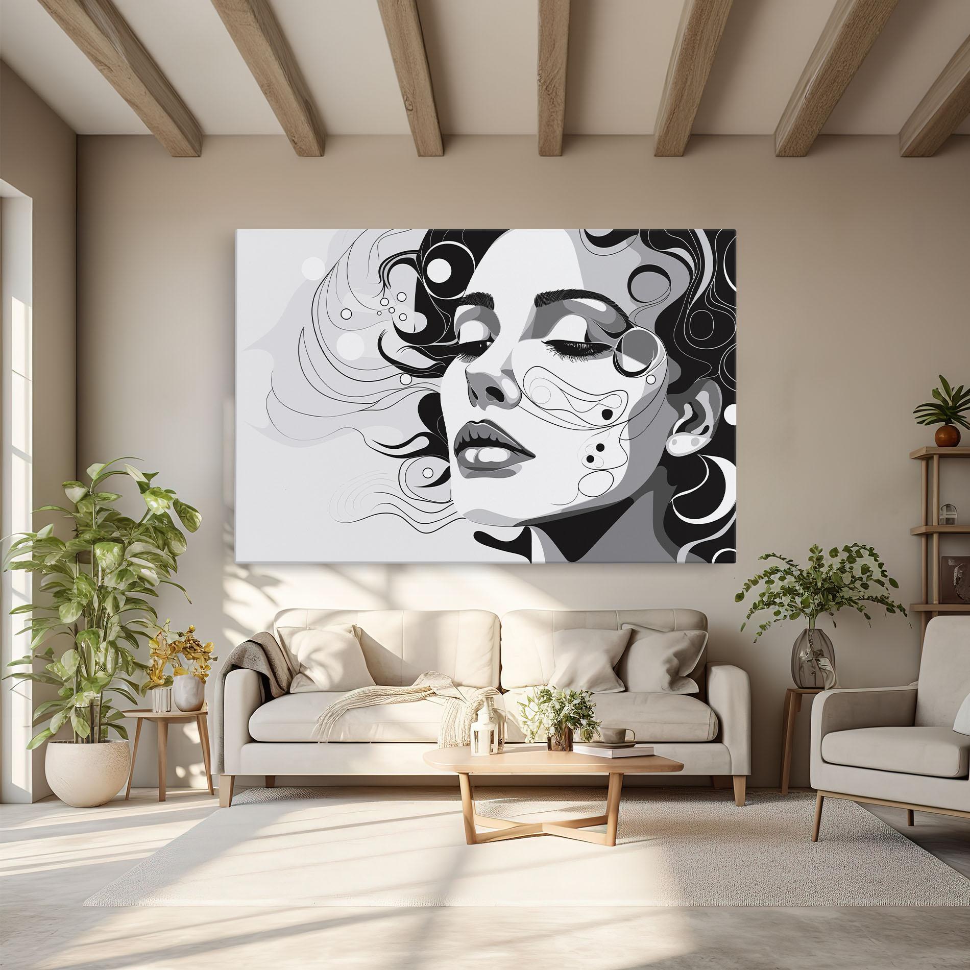 Leinwandbild Grey Face Woman mockup 6