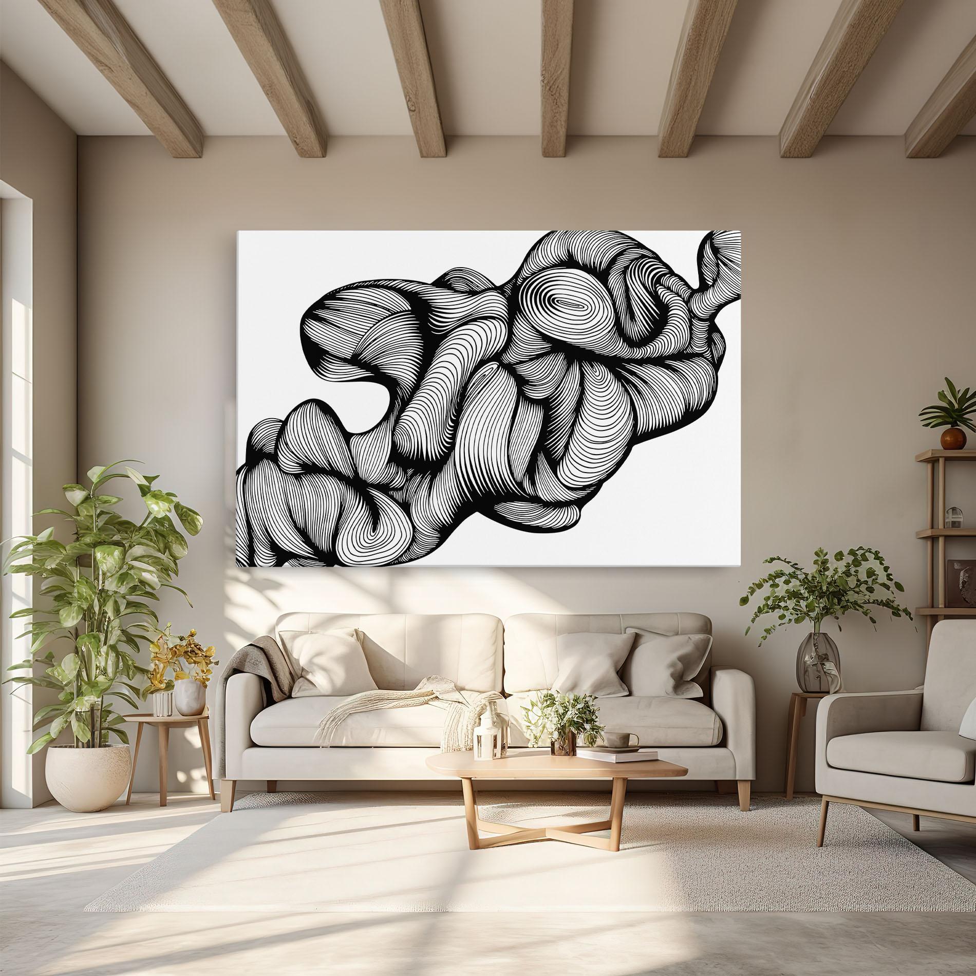 Leinwandbild Monochrome Doodle mockup 6