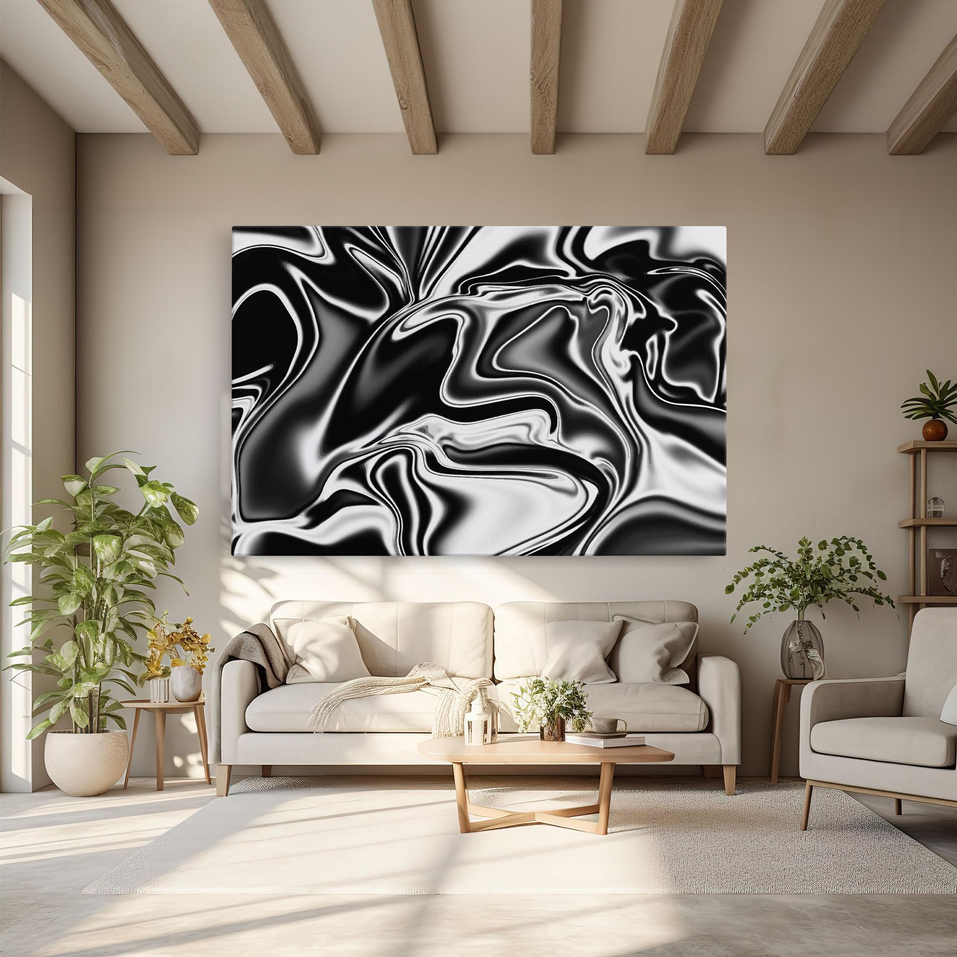 Leinwandbild Silver Black Art mockup 6