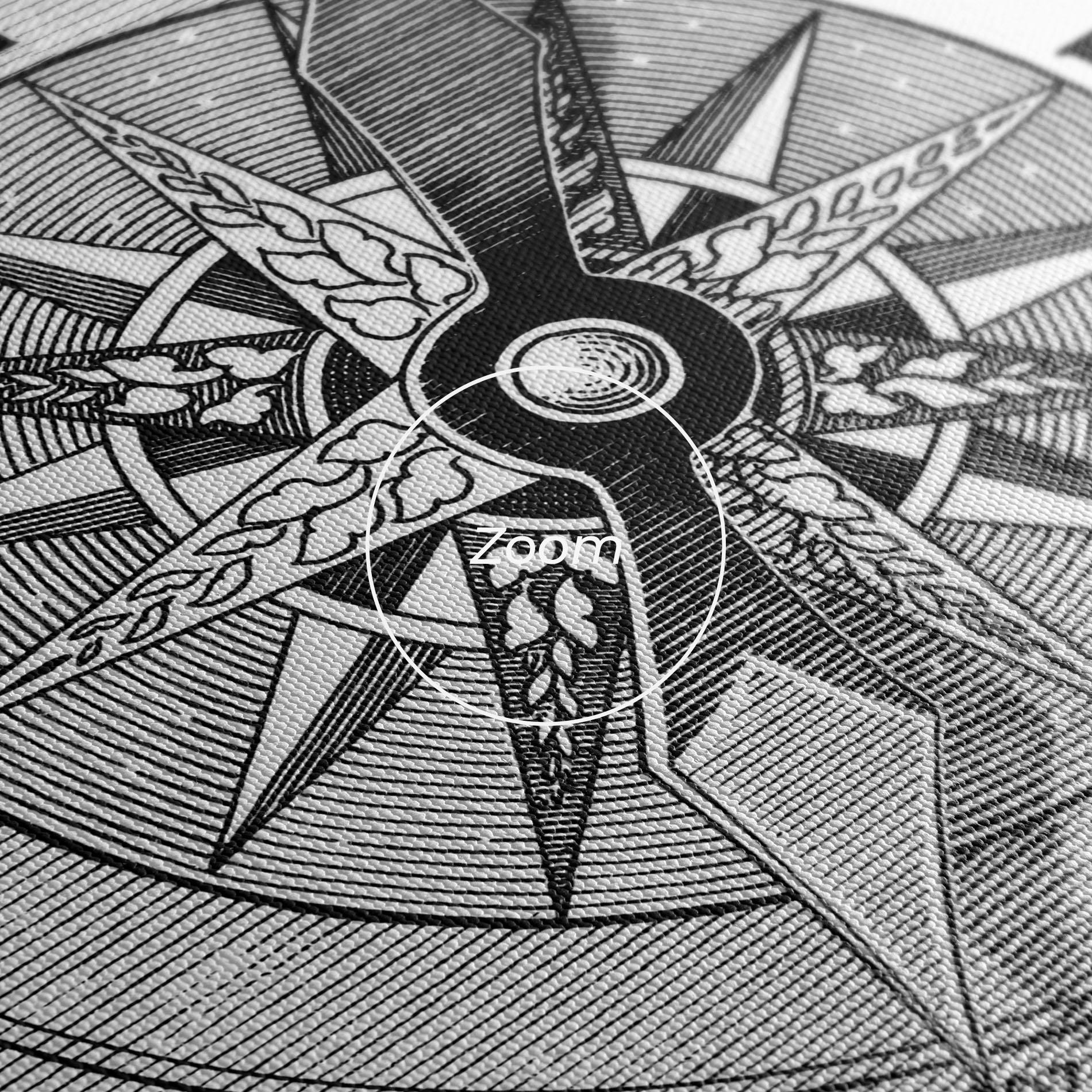 Leinwandbild Black Compass mockup 3