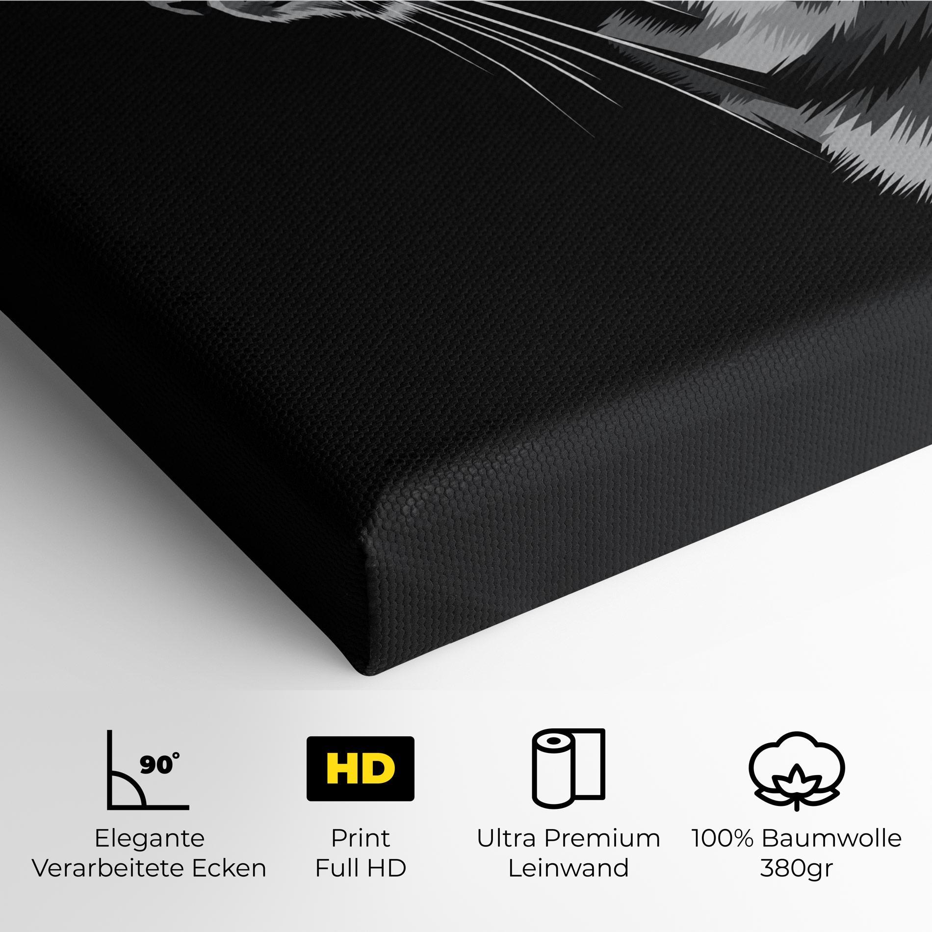 Leinwandbild Black Grey Cat mockup 4