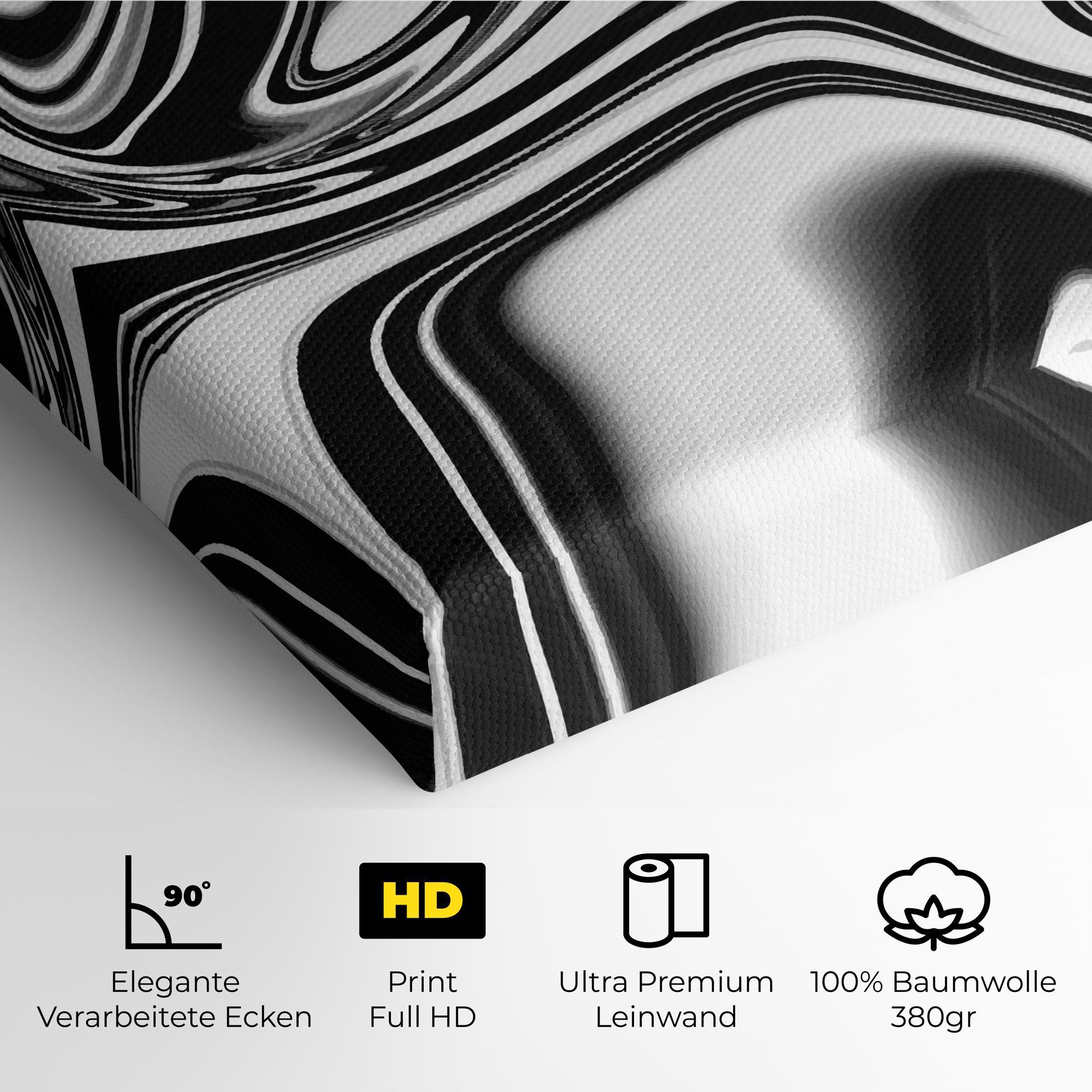 Leinwandbild Black White Liquid mockup 4