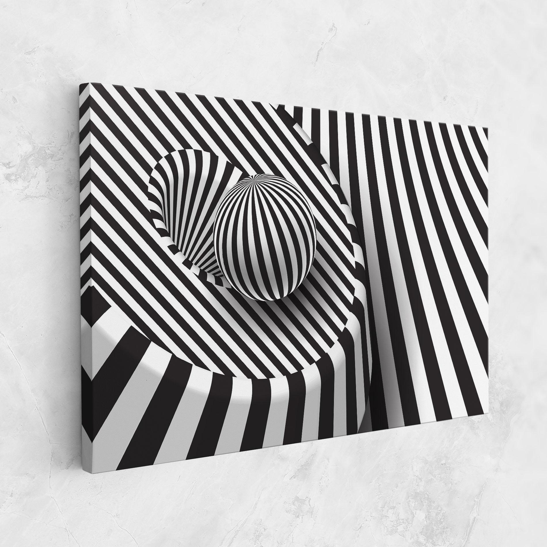 Leinwandbild 3d Ball Zebra mockup 1