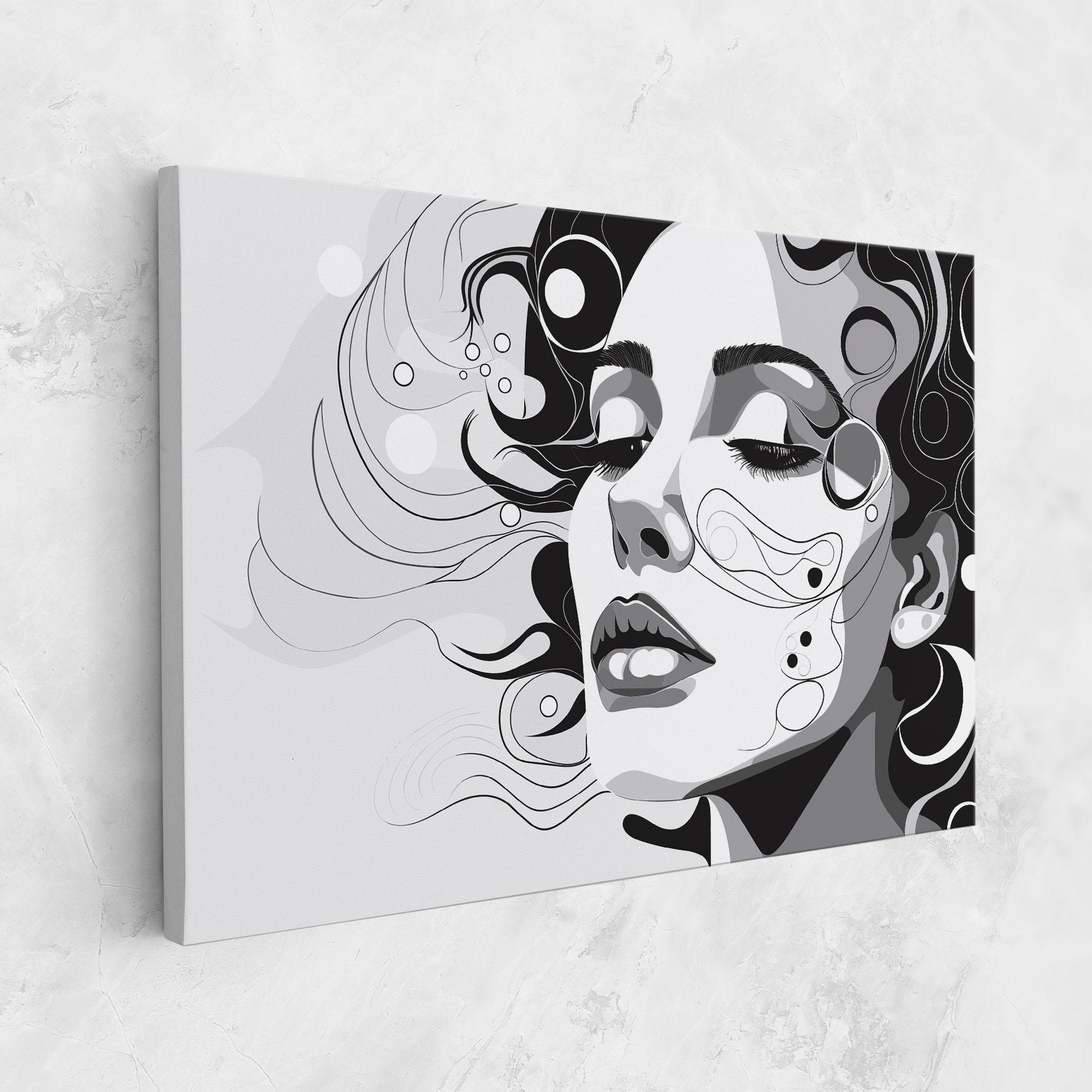 Leinwandbild Grey Face Woman mockup 1