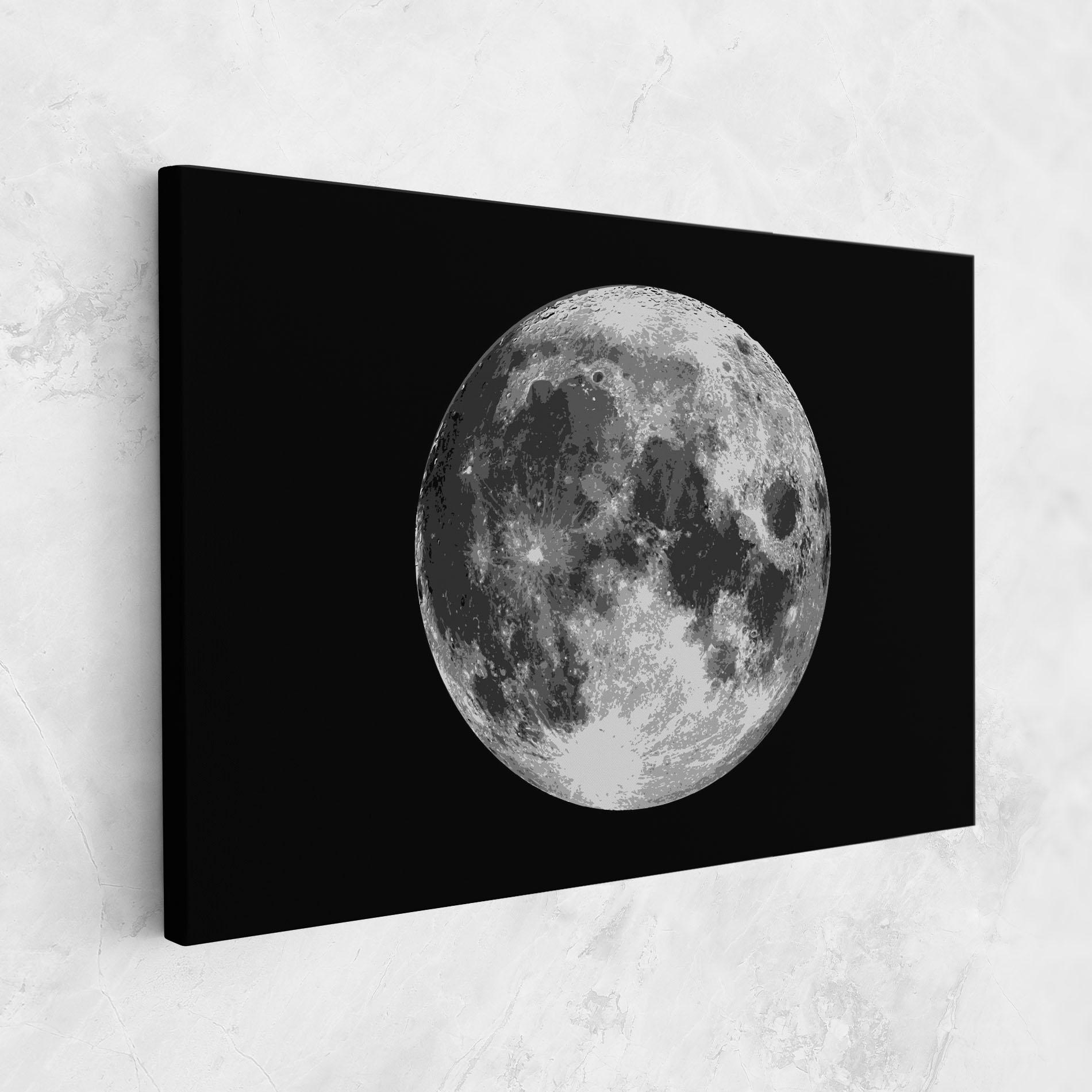 Leinwandbild Grey Shiny Moon mockup 1