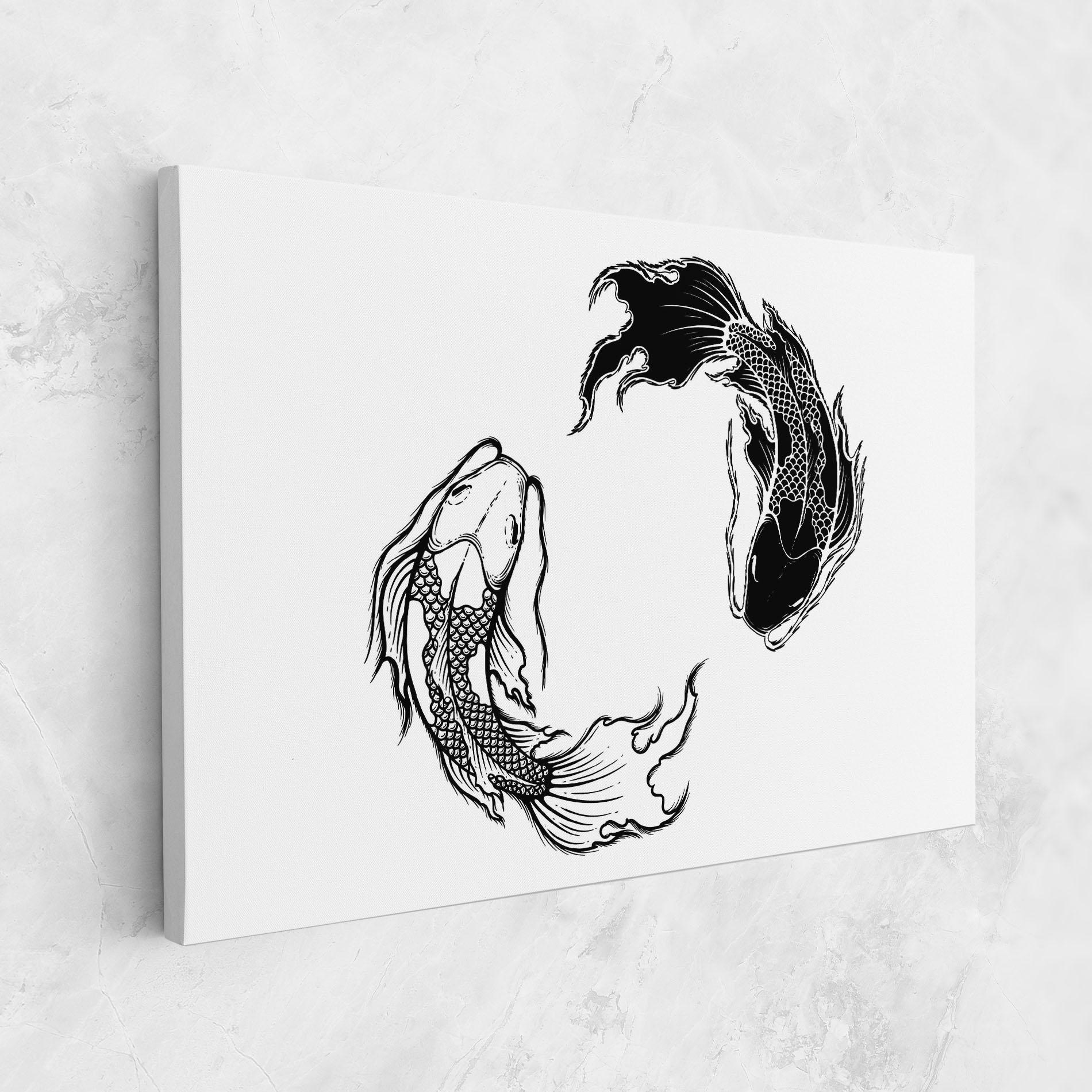 Leinwandbild Yin Yang Koi mockup 1