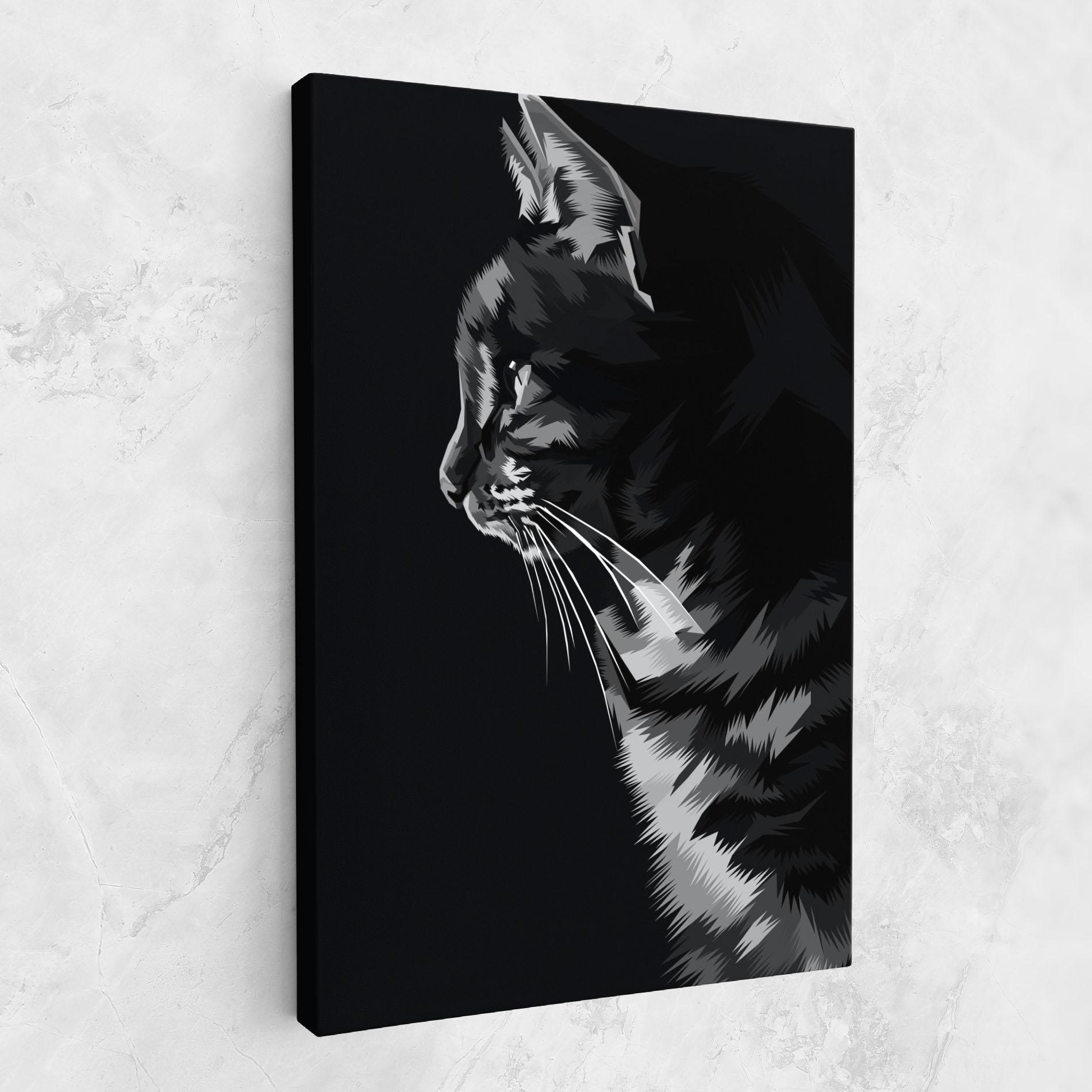 Leinwandbild Black Grey Cat mockup 1