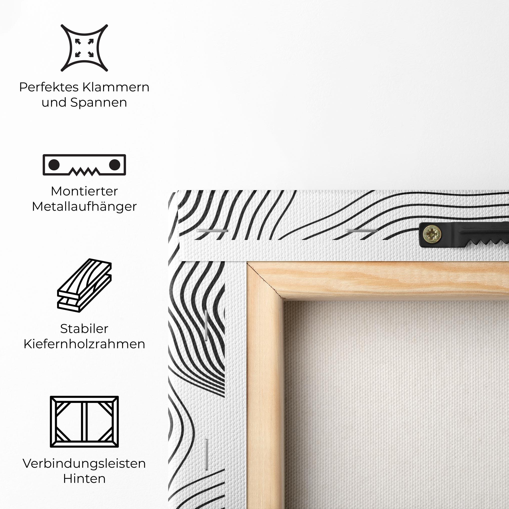 Leinwandbild Black Line Art mockup 5