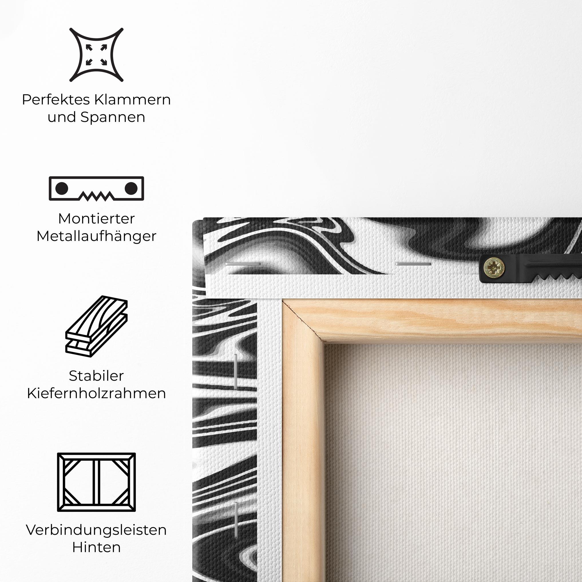 Leinwandbild Black White Liquid mockup 5