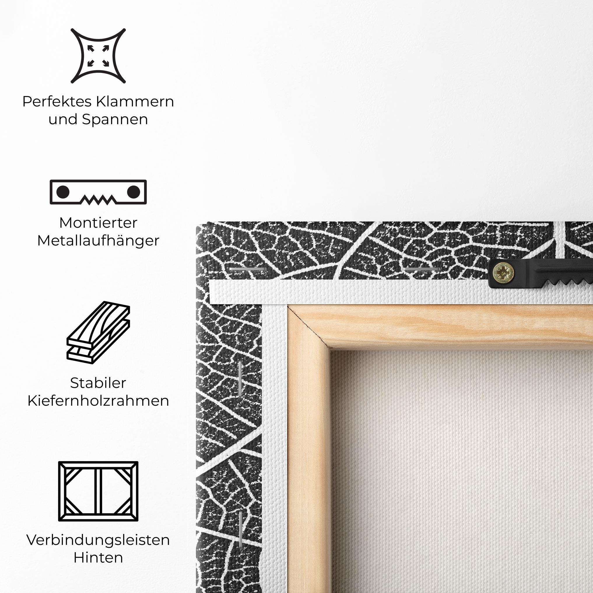 Leinwandbild Close Grey Leaf mockup 5