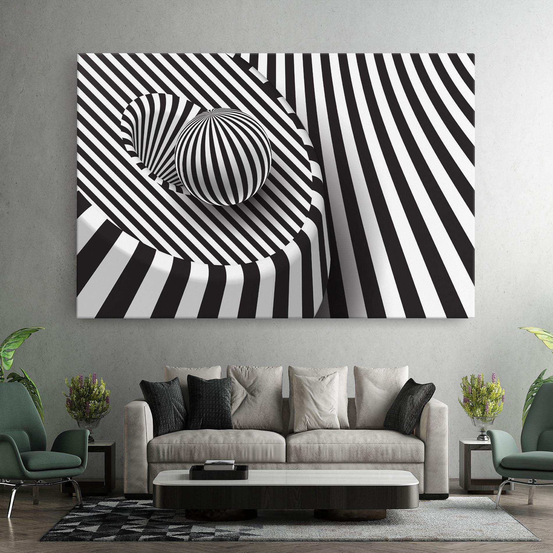 Leinwandbild 3d Ball Zebra mockup 7