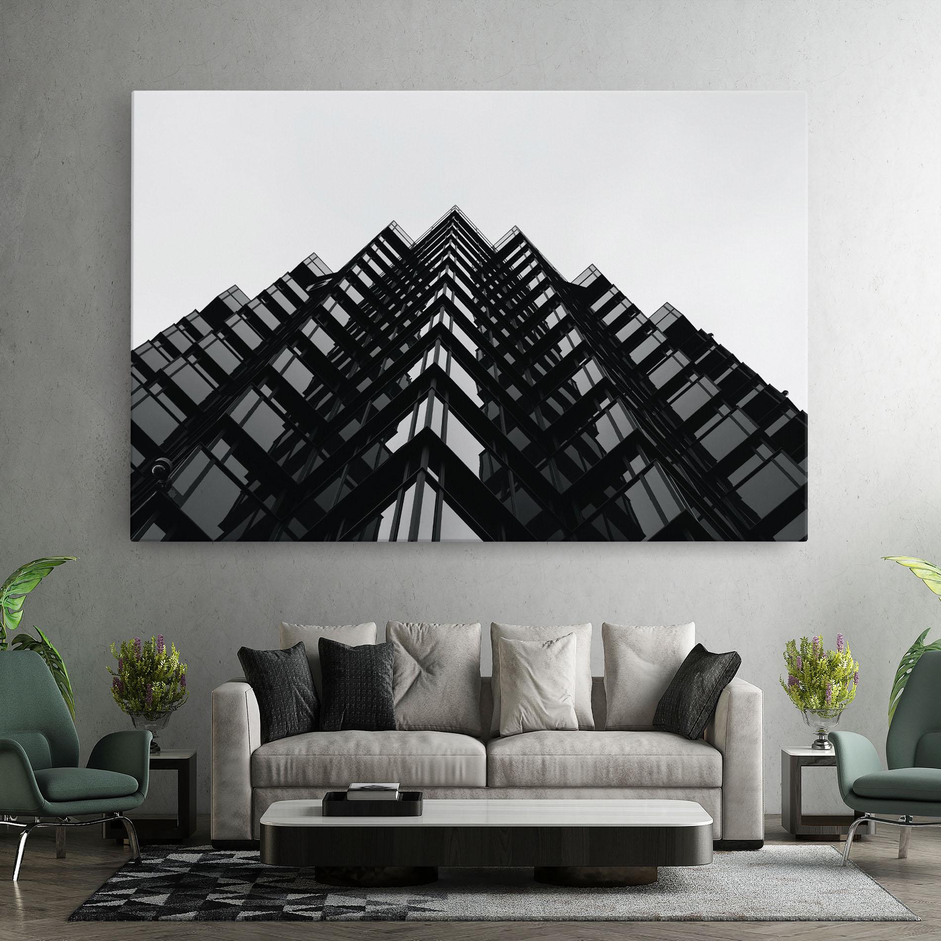 Leinwandbild Black Building mockup 7