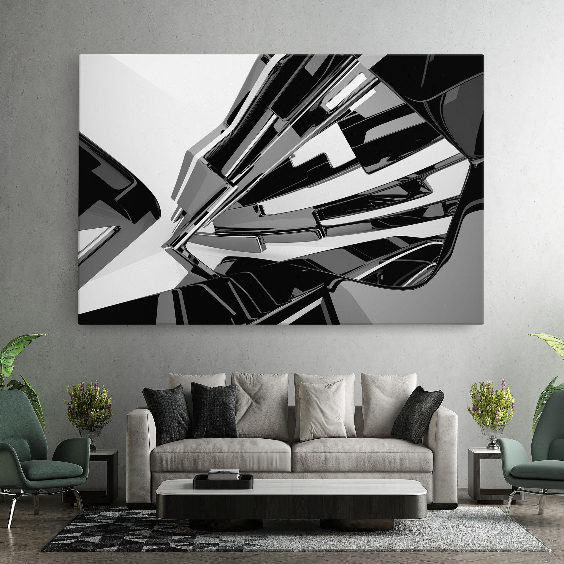 Leinwandbild Black Sculpture mockup 7