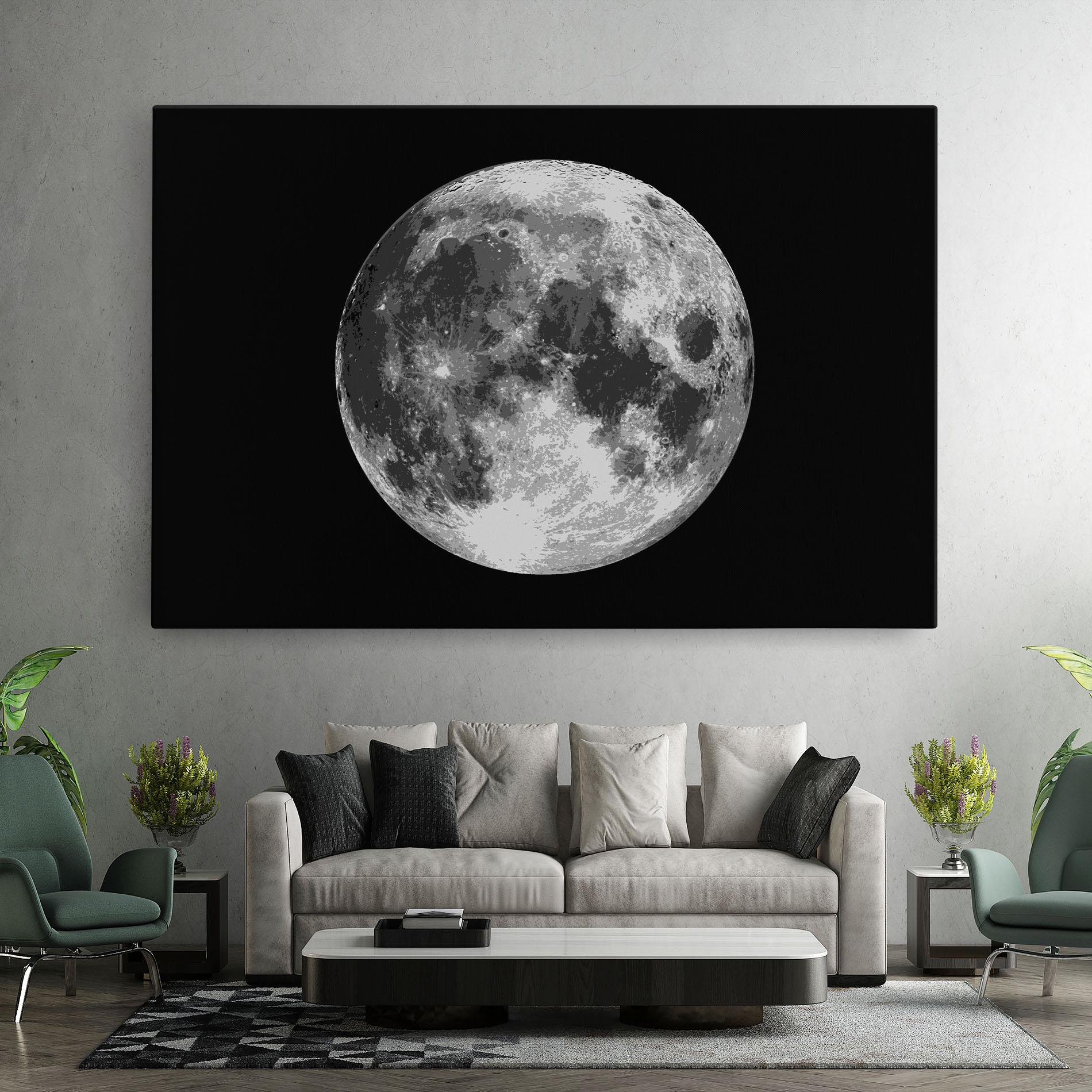 Leinwandbild Grey Shiny Moon mockup 7