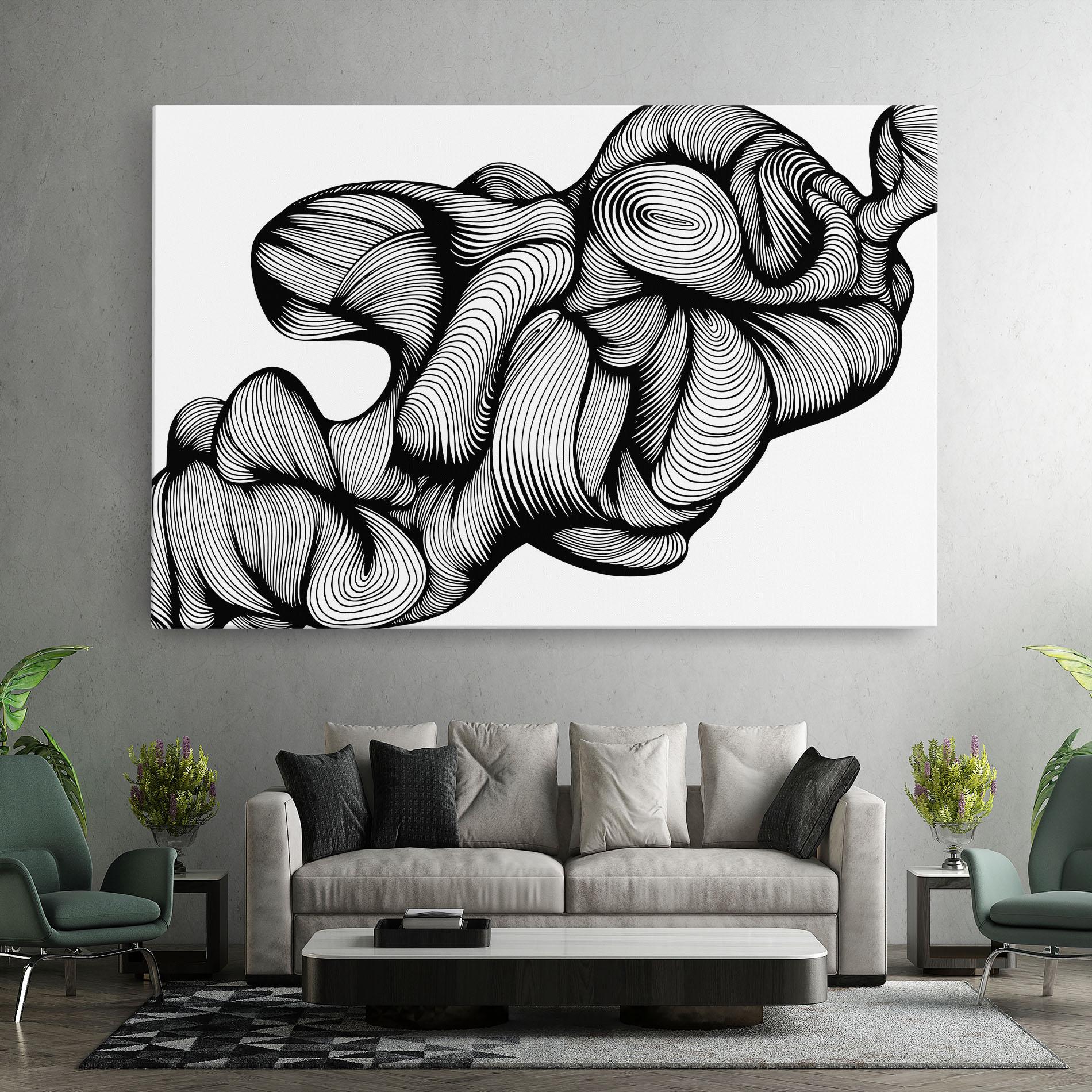 Leinwandbild Monochrome Doodle mockup 7