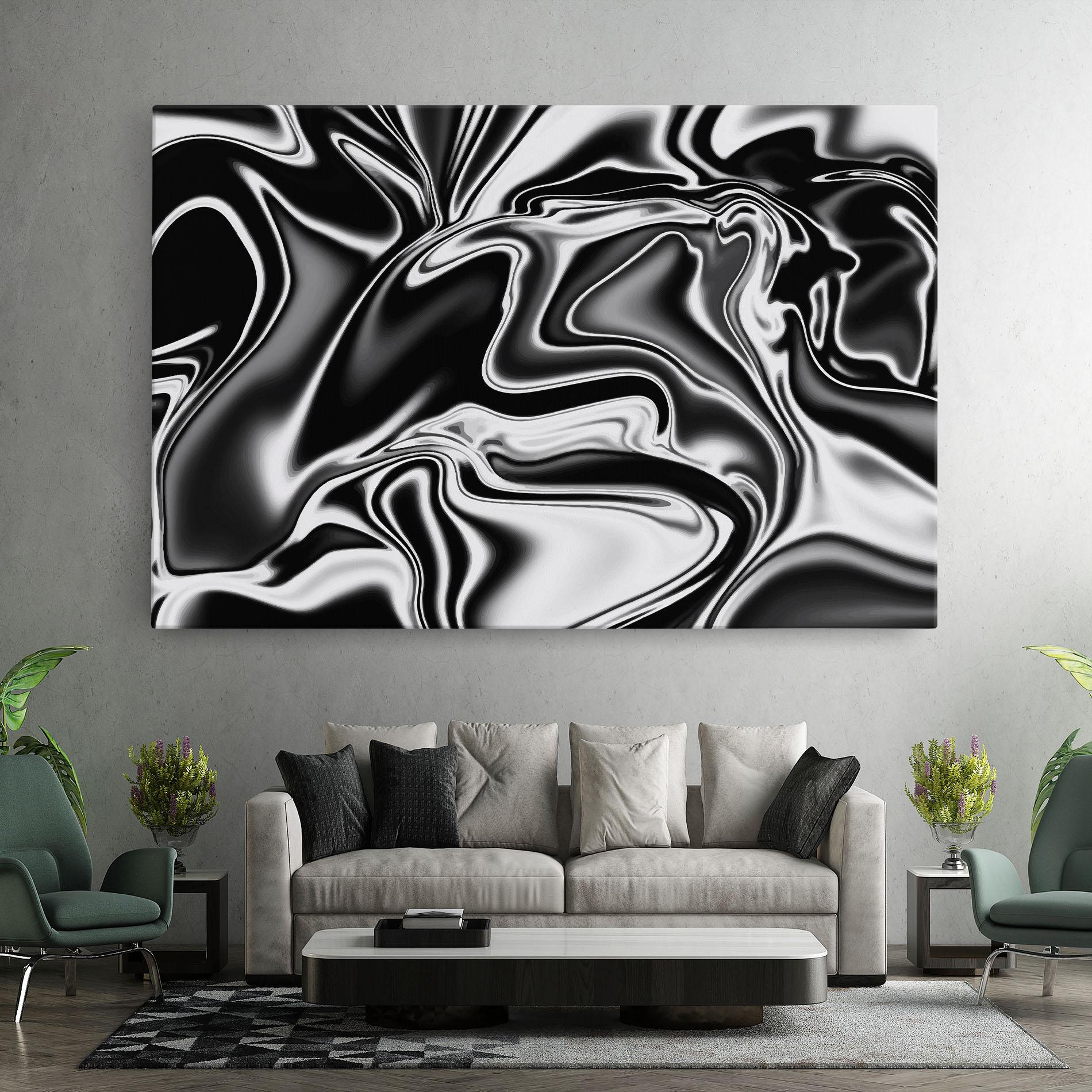 Leinwandbild Silver Black Art mockup 7