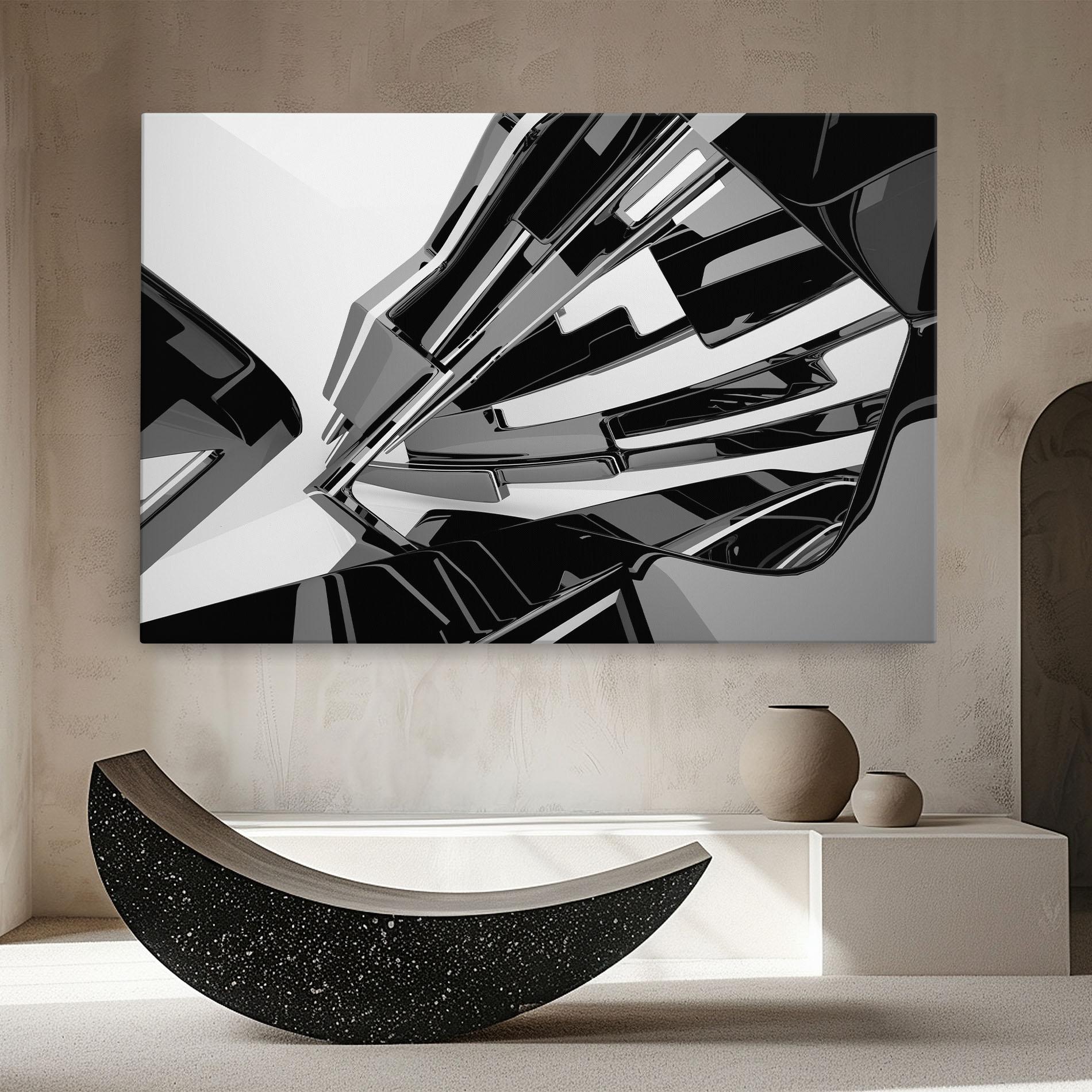 Leinwandbild Black Sculpture mockup 8