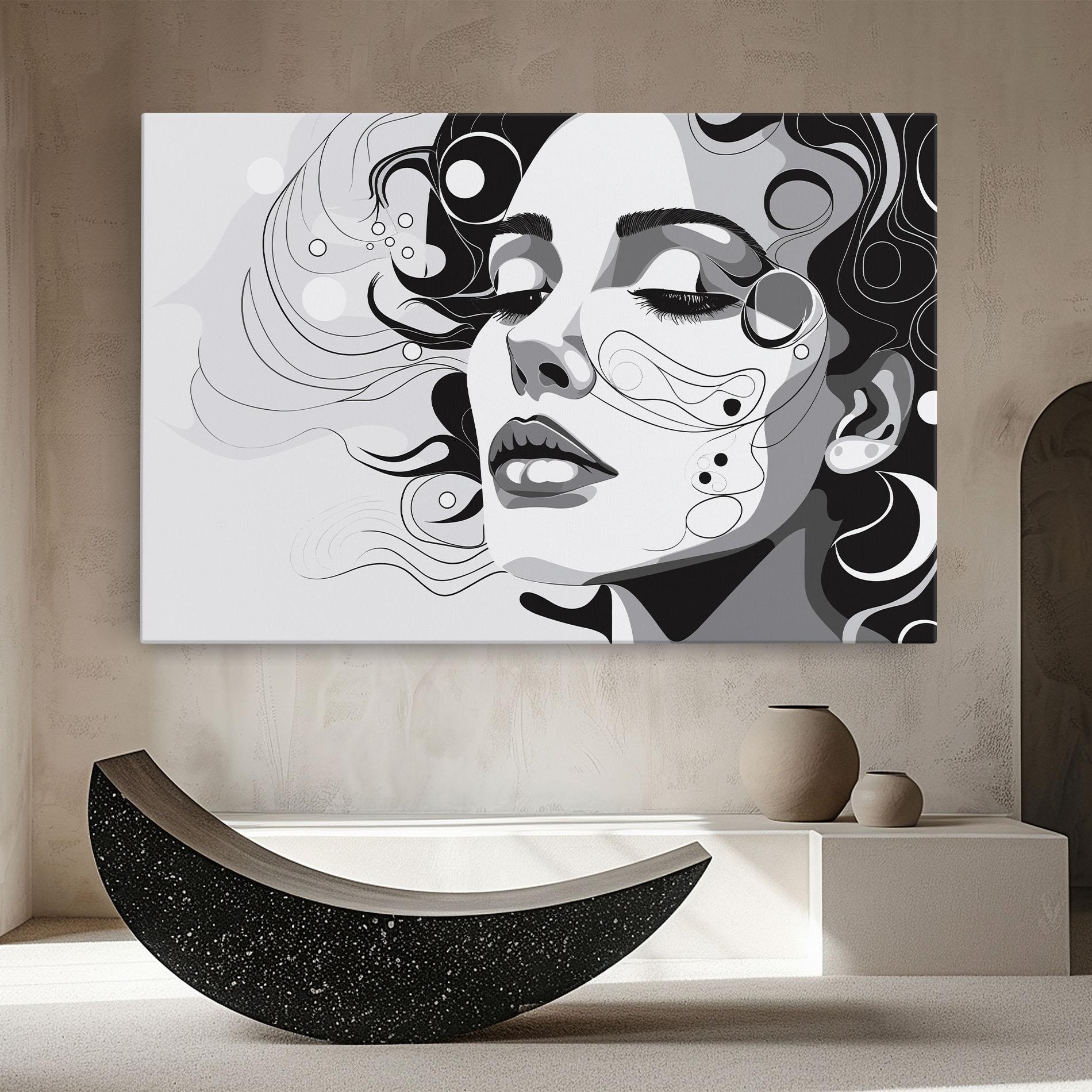 Leinwandbild Grey Face Woman mockup 8