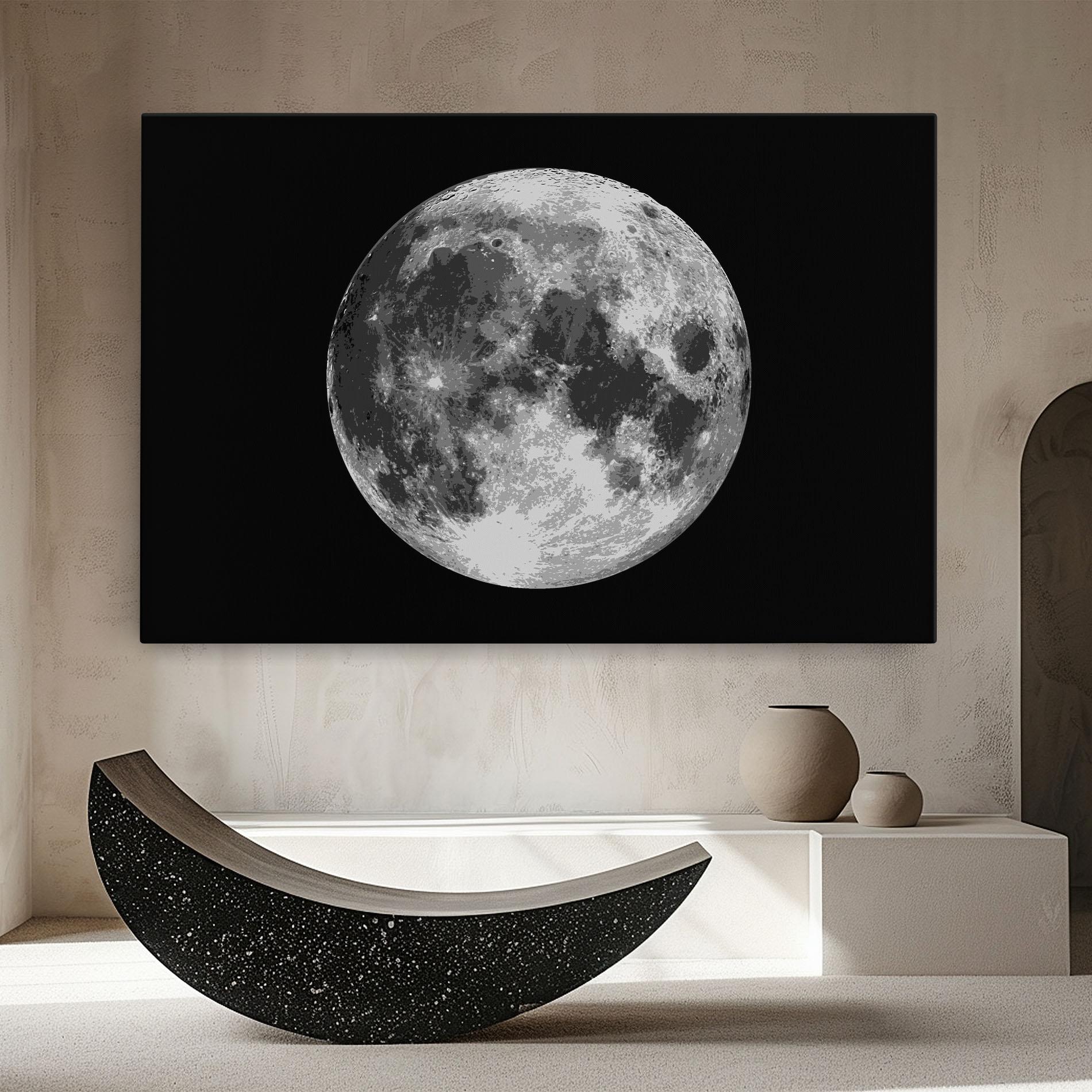 Leinwandbild Grey Shiny Moon mockup 8