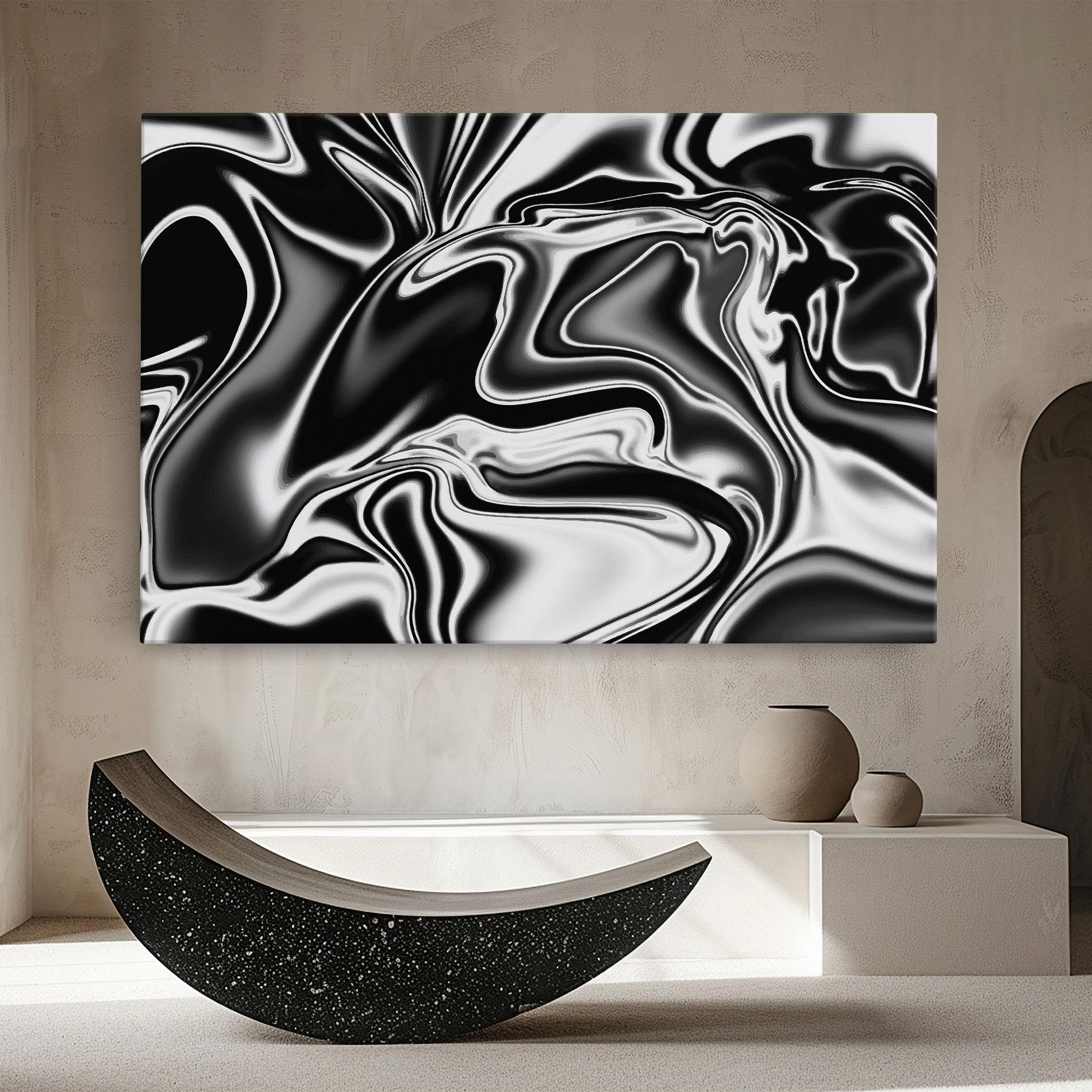 Leinwandbild Silver Black Art mockup 8