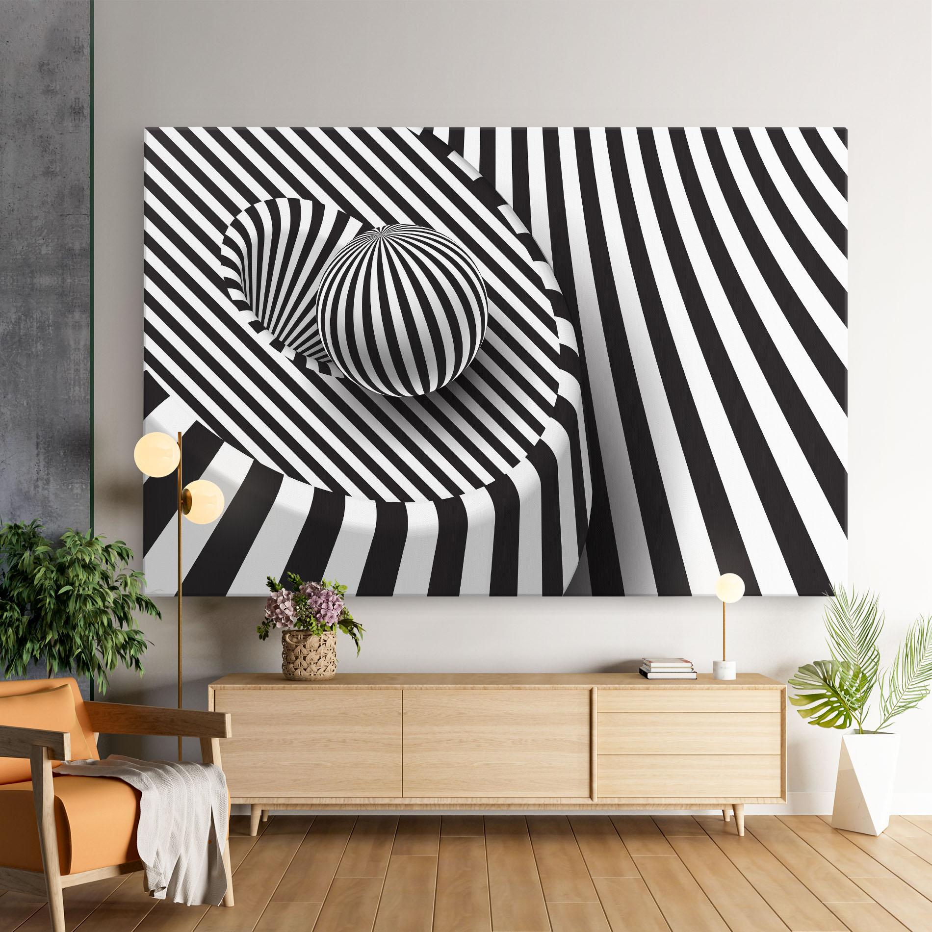 Leinwandbild 3d Ball Zebra mockup 9