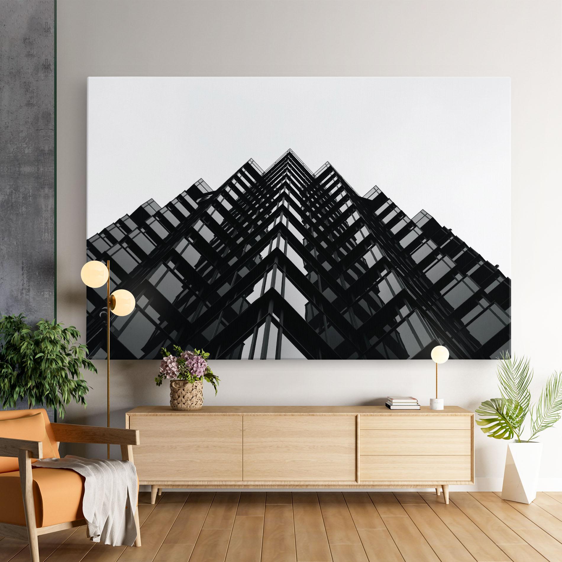 Leinwandbild Black Building mockup 9
