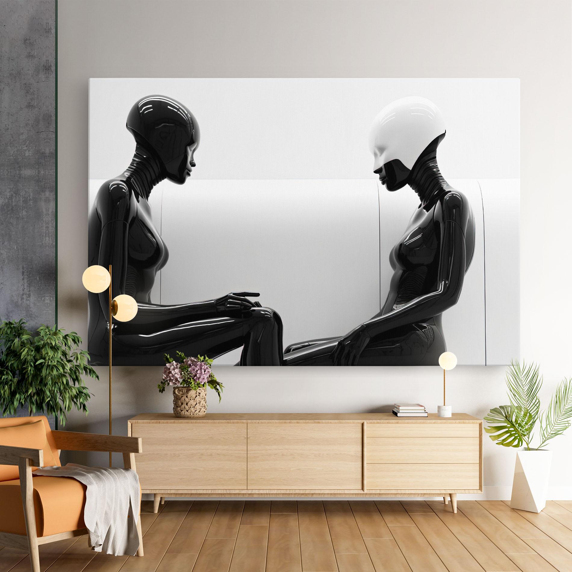 Leinwandbild Black Mannequin mockup 9