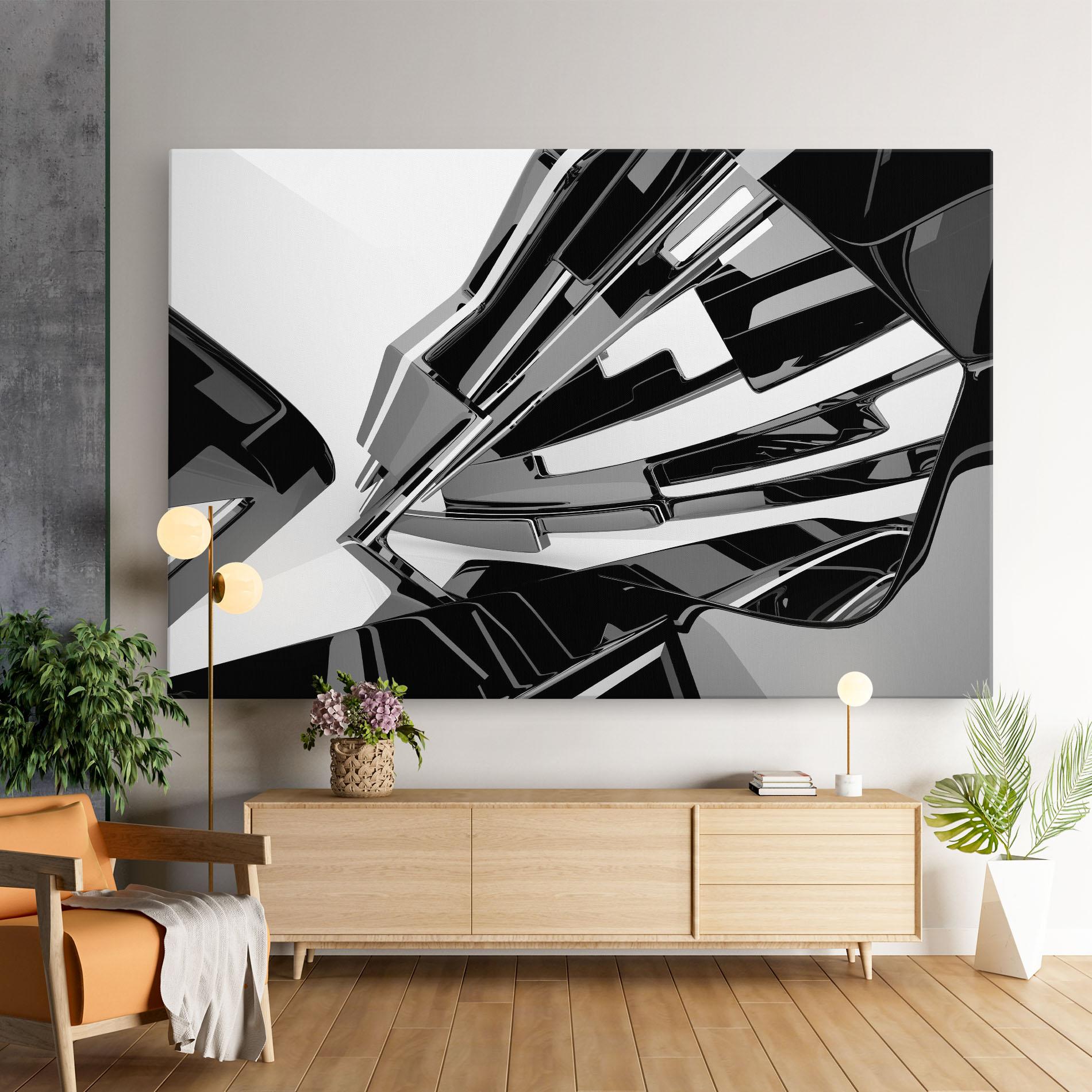 Leinwandbild Black Sculpture mockup 9