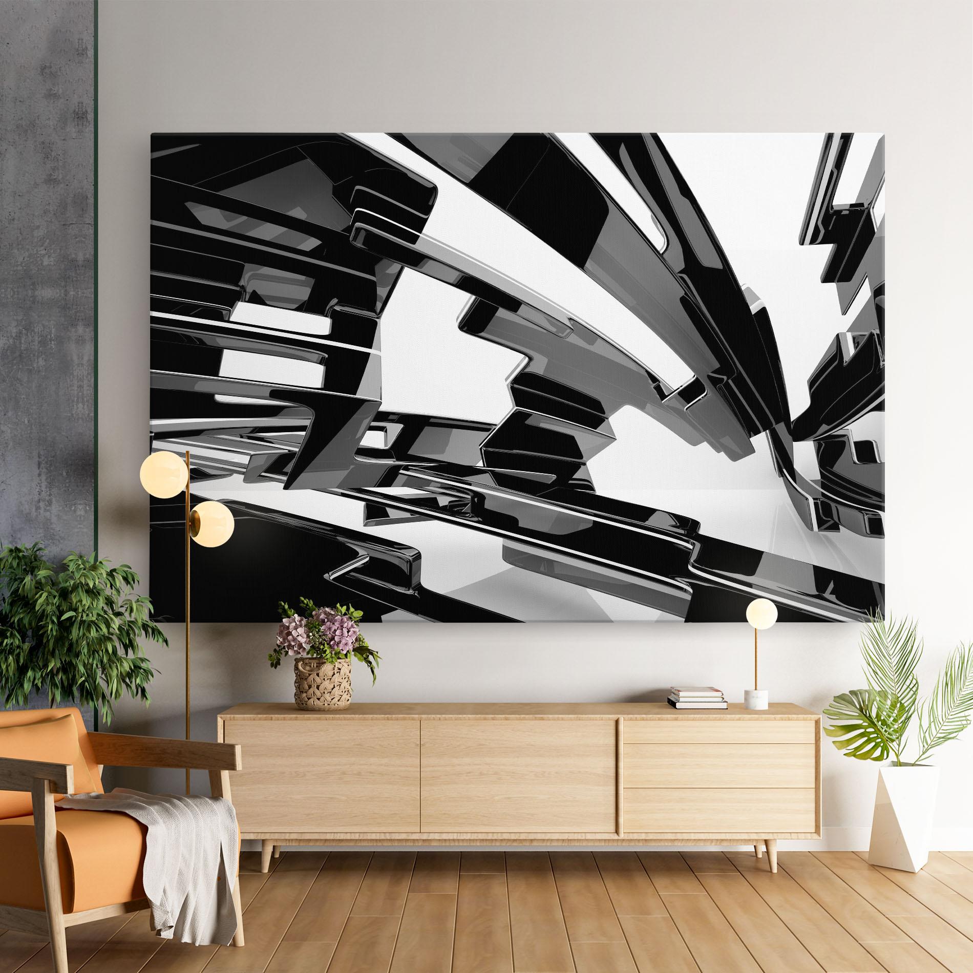 Leinwandbild Glossy Sculpture mockup 9