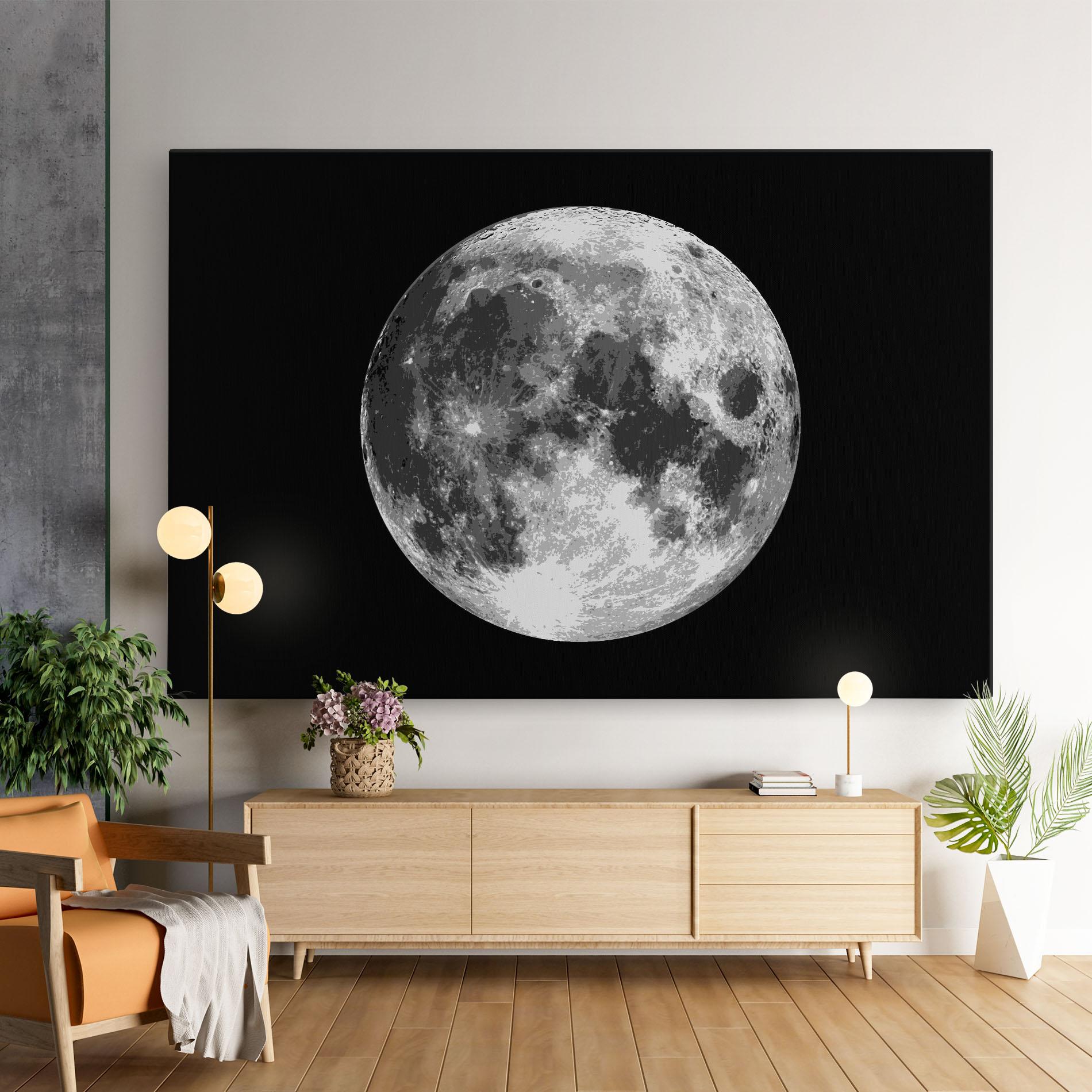 Leinwandbild Grey Shiny Moon mockup 9